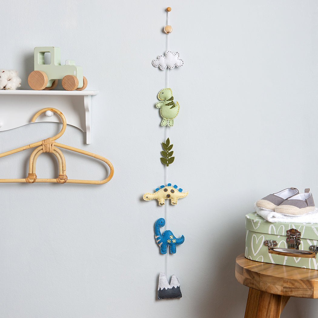 Dinosaur Garland Felt Craft Kit for Kids - DIY Prehistoric Party Decorations, Classroom Activities & Nursery Wall Art | Perfect for Birthday Parties, Baby Showers & Dinosaur Theme Rooms