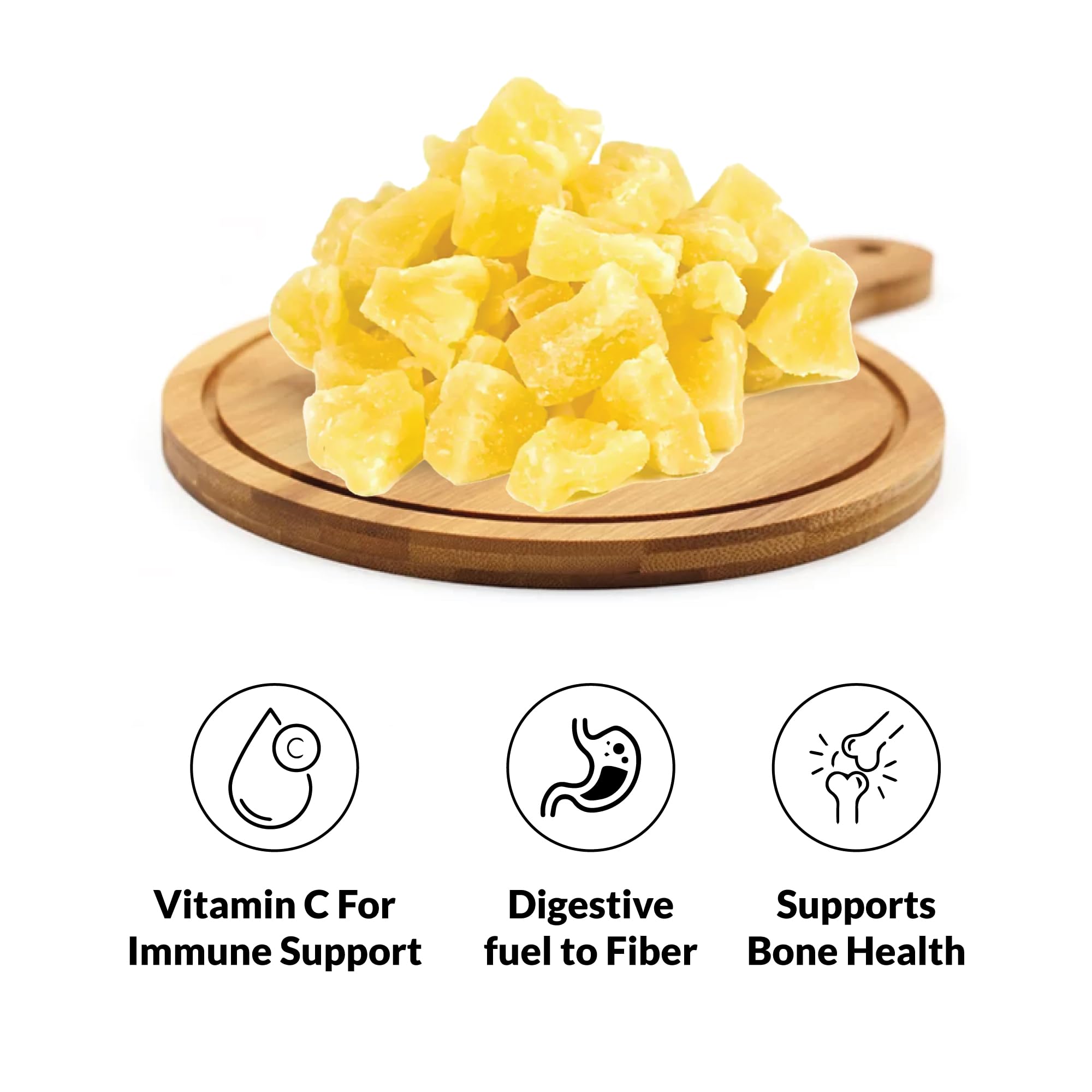 IAN's Dried Pineapple Chunks (2lb) - Sweetened with Natural Cane Sugar, Dehydrated Pineapple Snacks, Candied Pineapple Bites - Perfect for Healthy Snacking, Trail Mix, Yogurt Toppings & Baking Recipes