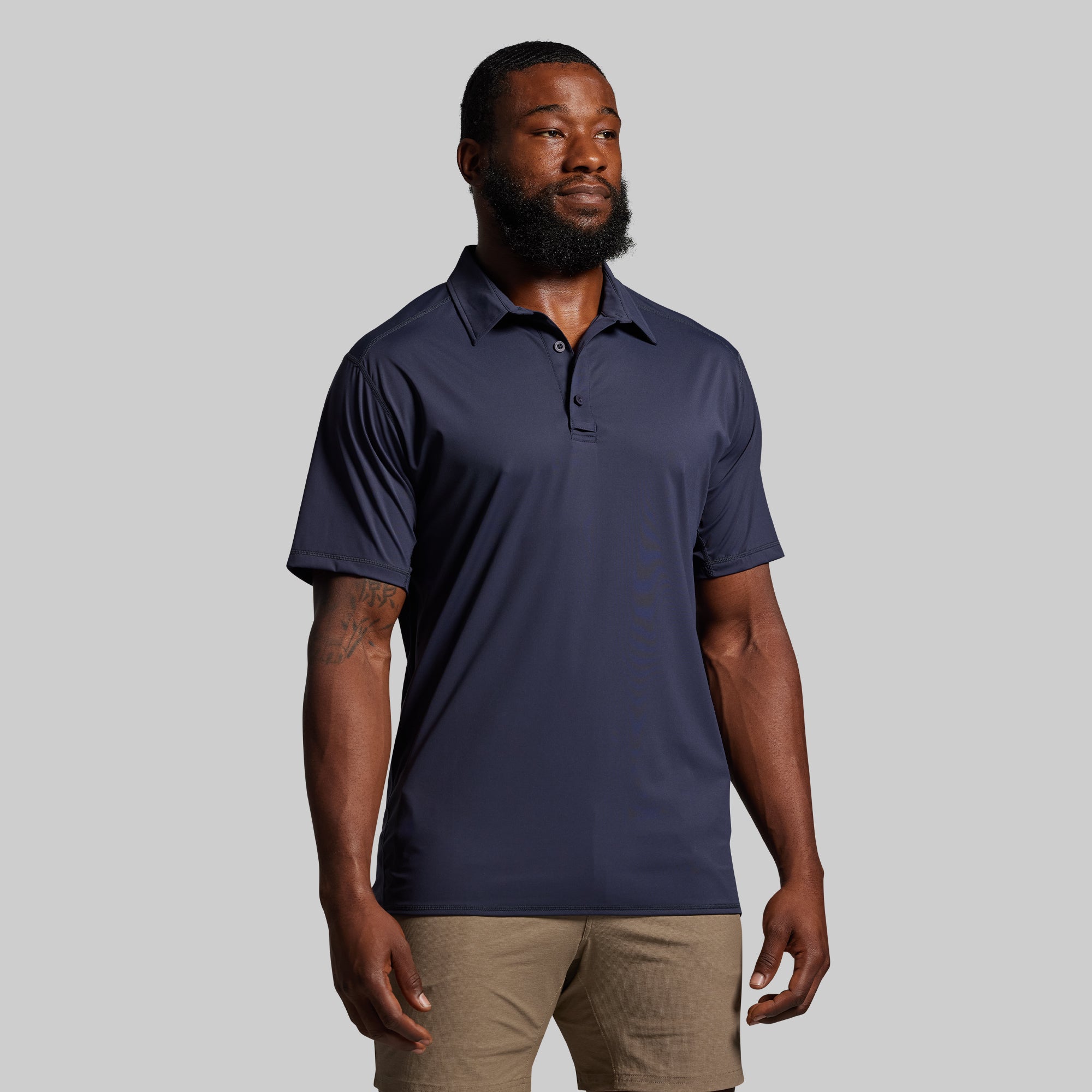 Men's Performance Tek Polo Shirt - Moisture Wicking, Breathable & UV Protection (BP Navy) - Perfect for Golf, Tennis & Casual Wear
