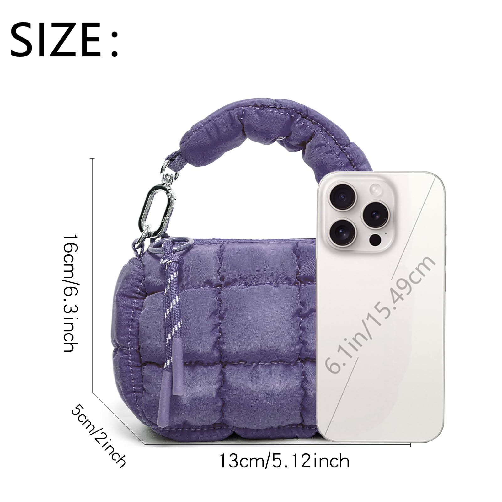 Mini Quilted Wristlet Bag for Women - Stylish Puffer Handbag, Elegant Evening Clutch & Cute Lipstick Holder | Perfect Gift for Her, Date Night & Special Occasions