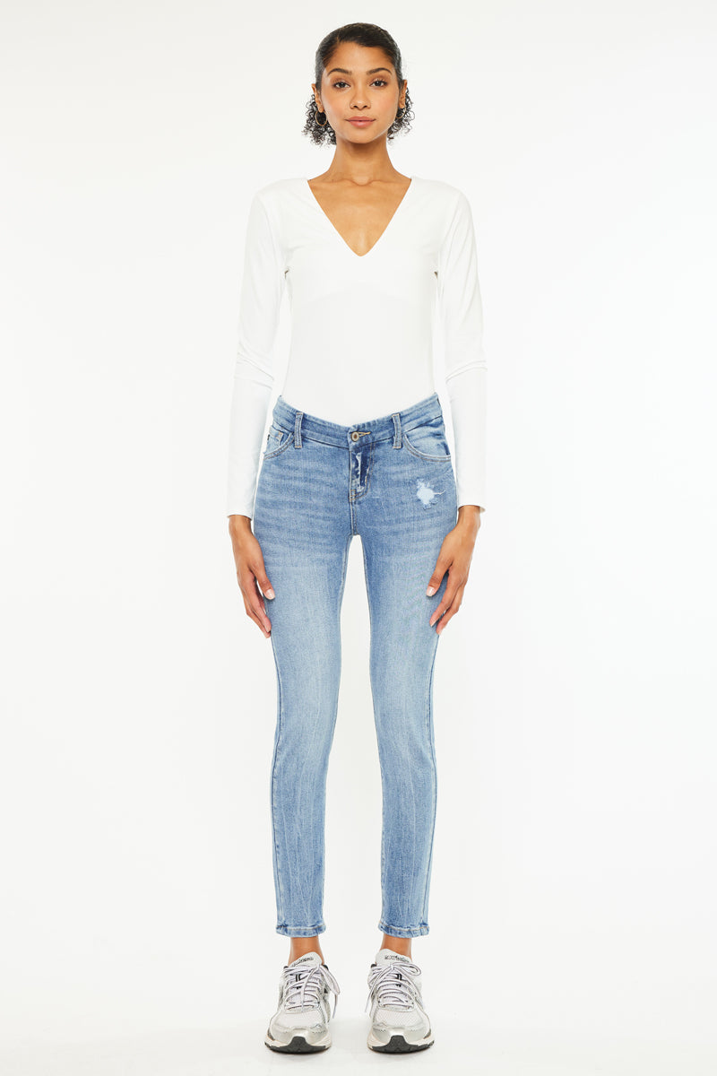 Kira Mid Rise Ankle Skinny Jeans for Women - Stretch Denim Pants, Slim Fit, Comfortable & Fashionable - Perfect for Casual Wear, Office, Dating & Night Out