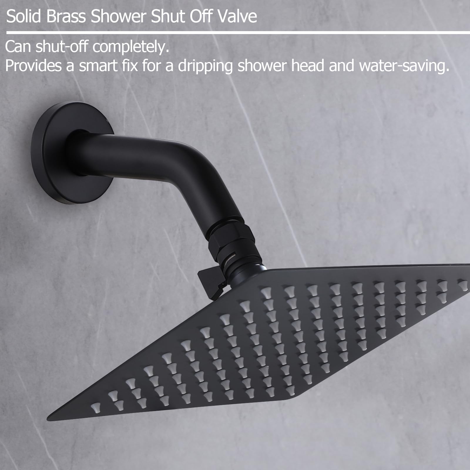 2 Handle Matte Black Shower Faucet Set with Tub Spout & 8