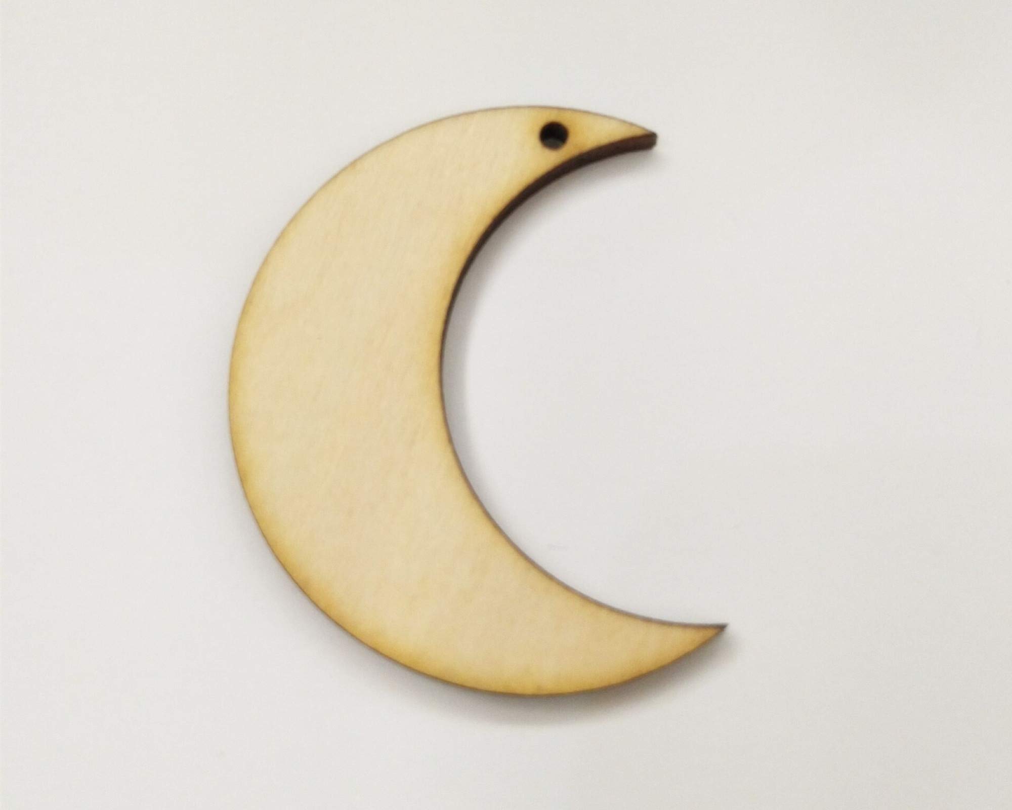 30PCS Unfinished Wooden Moon Dangle Earring Blanks - 2.0