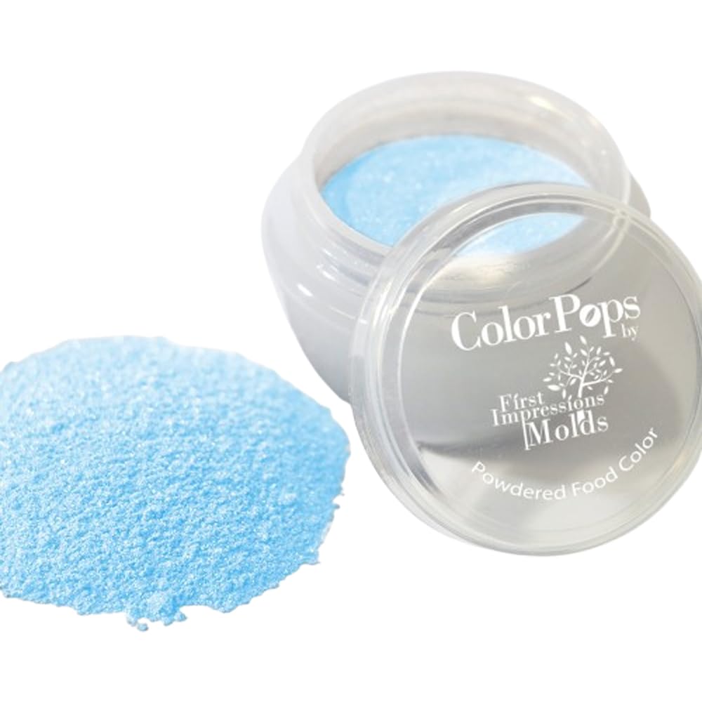 First Impressions Molds Edible Pearlescent Luster Dust - Pearl Blue 11 (10g) | Food-Grade Cake Decorating Powder for Chocolate, Candy, Cookies & Gum Paste | Made in USA | Perfect for Wedding Cakes, Birthday Desserts & DIY Baking Projects