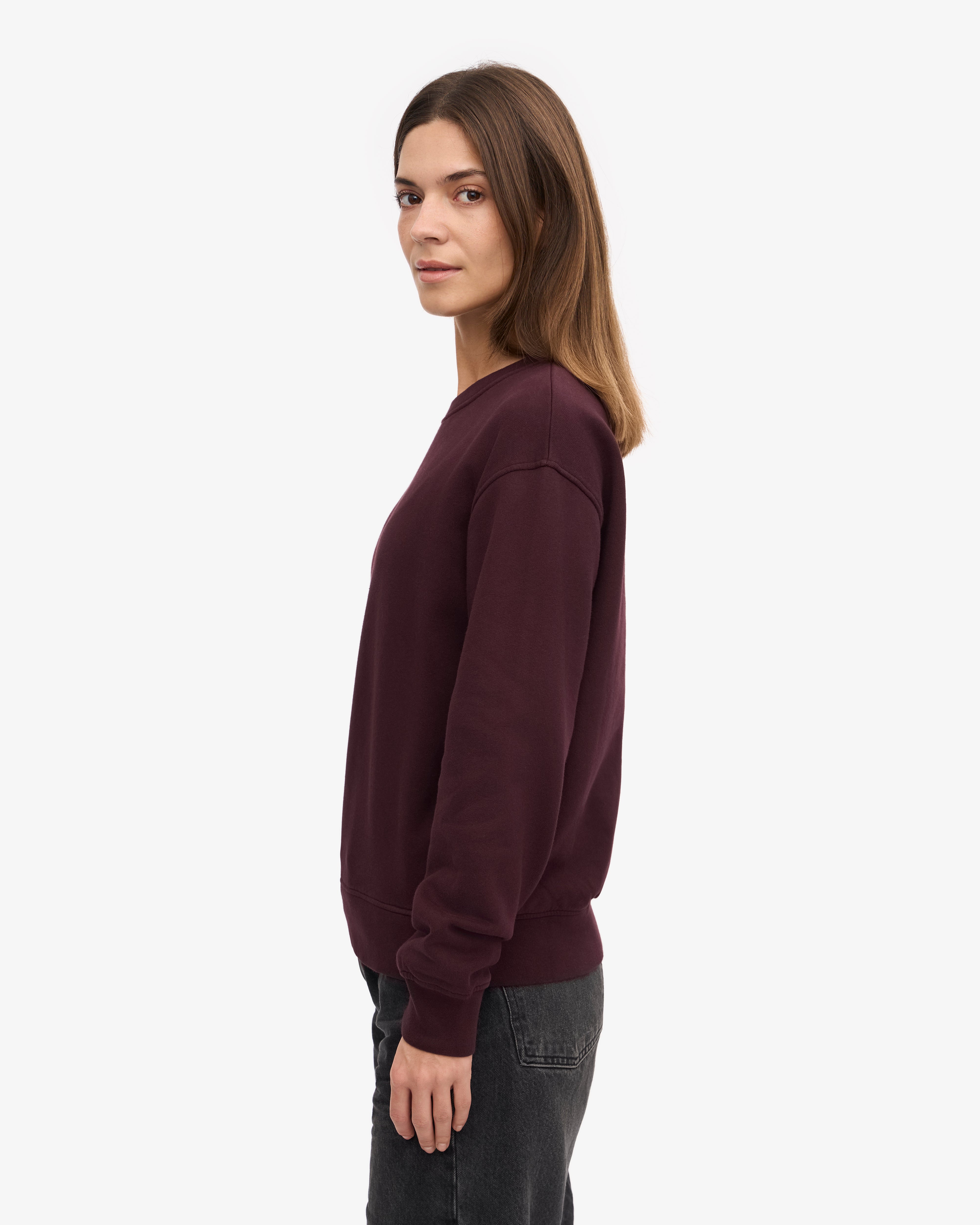 Women's Classic Organic Cotton Crew Neck T-Shirt - Oxblood Red | Soft & Comfortable Casual Wear for Everyday Outfits