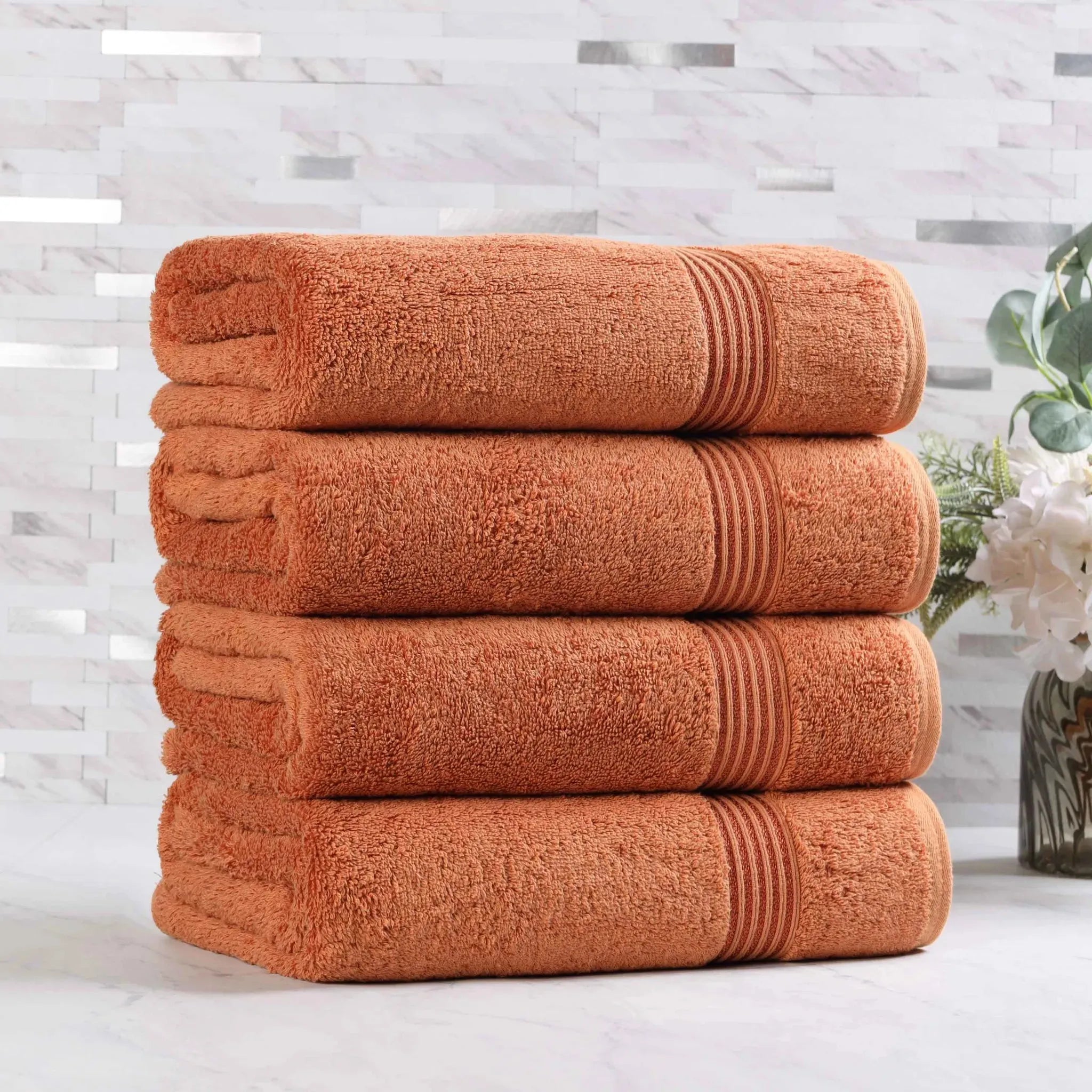 Premium Egyptian Cotton Bath Towels Set of 4 - Ultra Soft & Highly Absorbent Luxury Towels for Spa, Hotel & Home Use