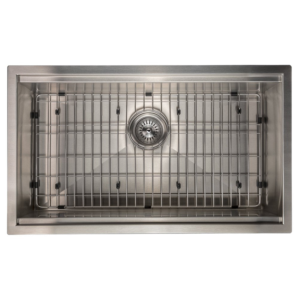 ZLINE Garmisch 30-Inch Undermount Single Bowl Stainless Steel Kitchen Sink with Bottom Grid & Accessories (SLS 30) - Perfect for Modern Kitchens, Remodeling & Chef-Inspired Cooking Spaces