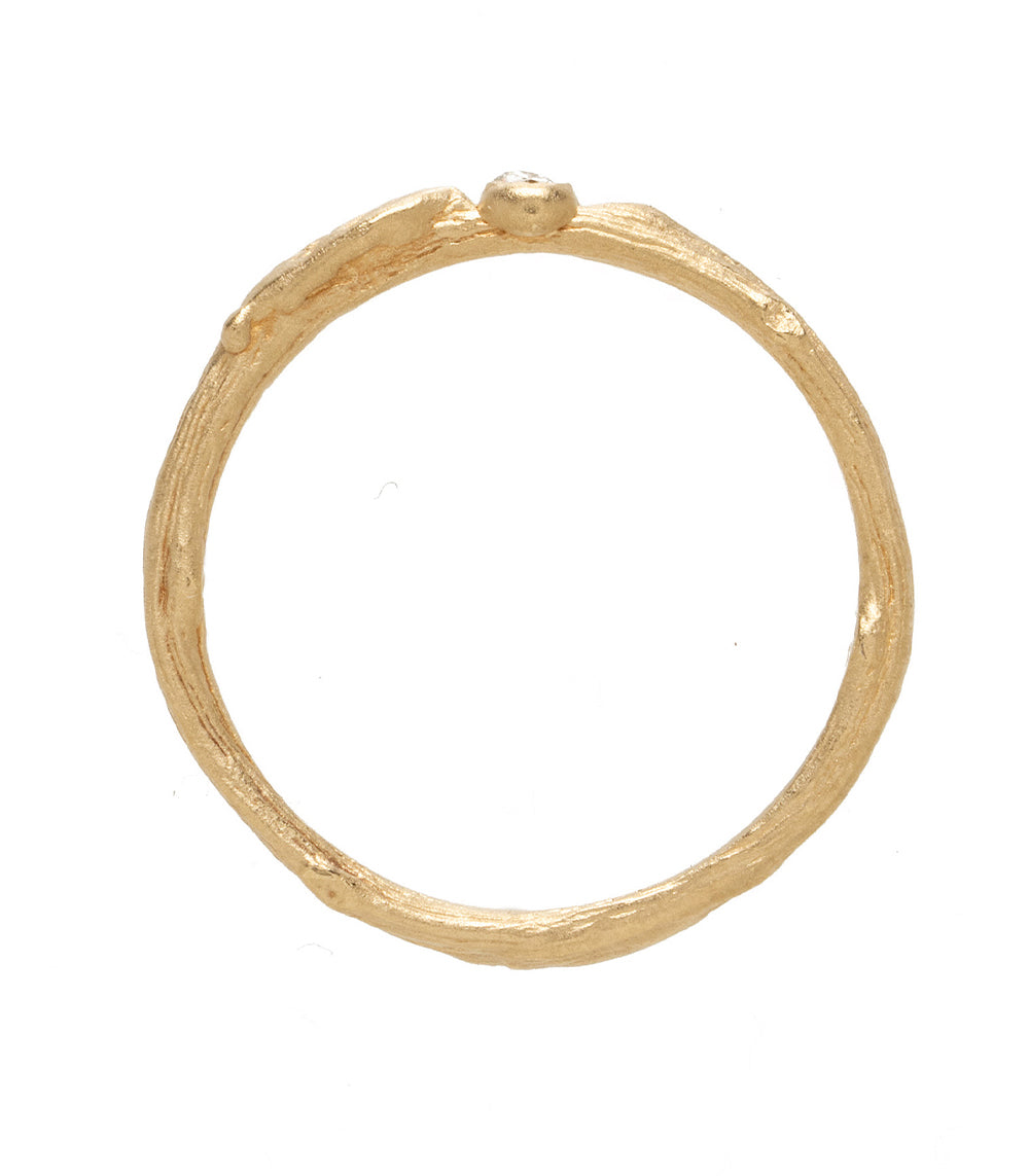 Leaf Diamond Pod Twig Band Stacking Ring - Dainty Nature-Inspired Stackable Rings for Women - Perfect for Layering, Everyday Wear & Special Occasions