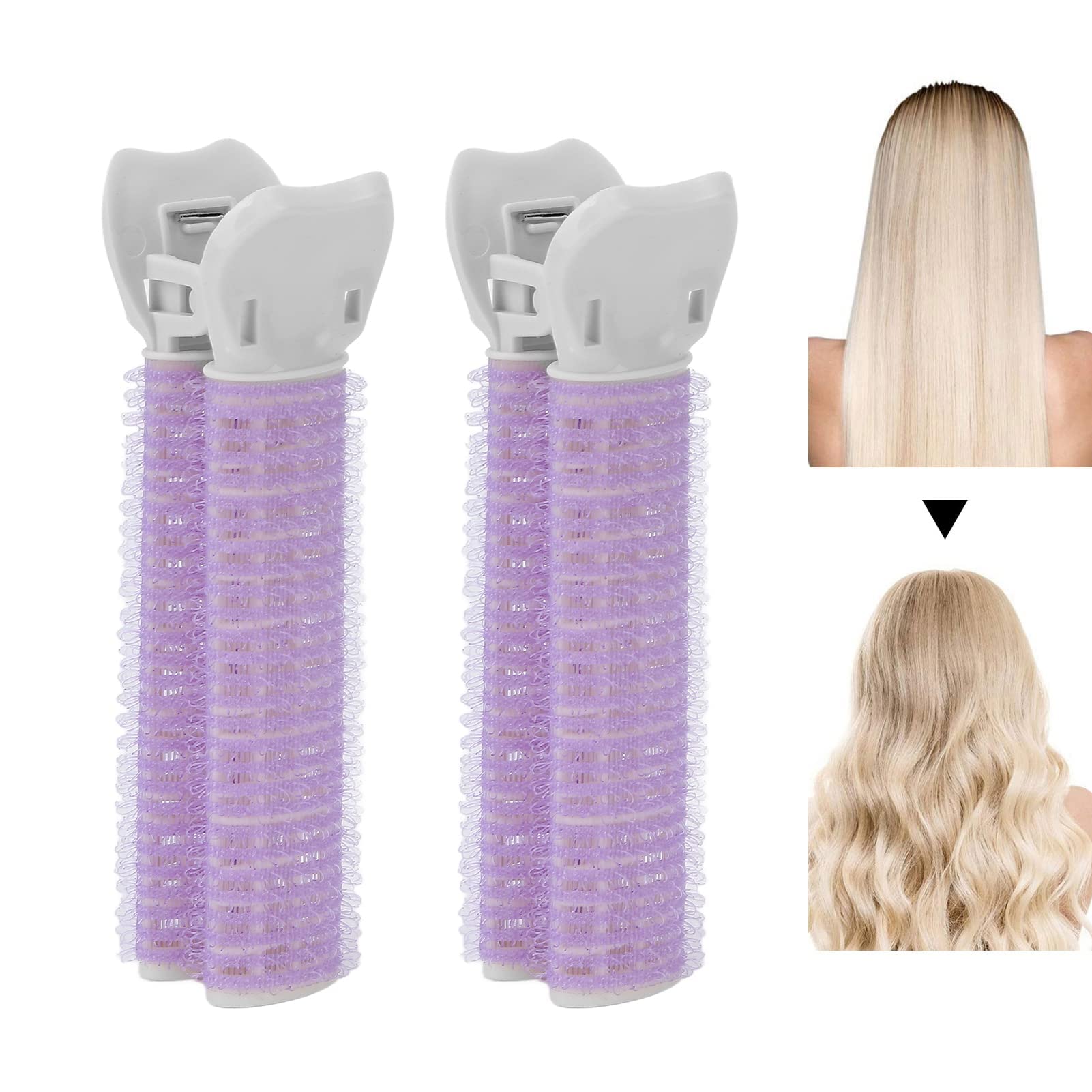 2Pcs Volumizing Hair Root Clips - Natural Fluffy Hair Rollers for Self-Grip Root Lift & Volume - Hair Styling Tool for Women (Multicolor) - Perfect for Home, Salon & Travel Use
