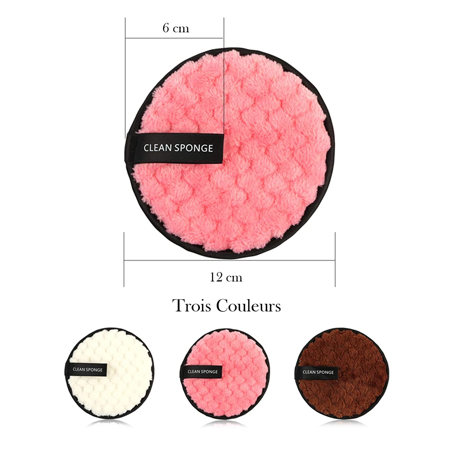 Organic Reusable Makeup Remover Pads - 3 Pack Soft Microfiber Facial Rounds for Gentle Cleansing, Mascara & Eye Shadow Removal | Washable, Chemical-Free | Perfect for Travel, Daily Skincare & Eco-Friendly Beauty Routine