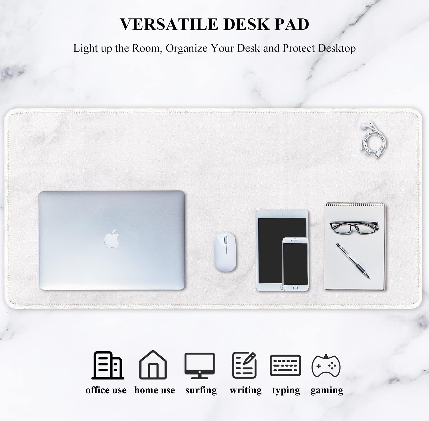 Auhoahsil XXL Gaming Mouse Pad - Non-Slip Desk Mat for PC & Office (35.5x15.7in)