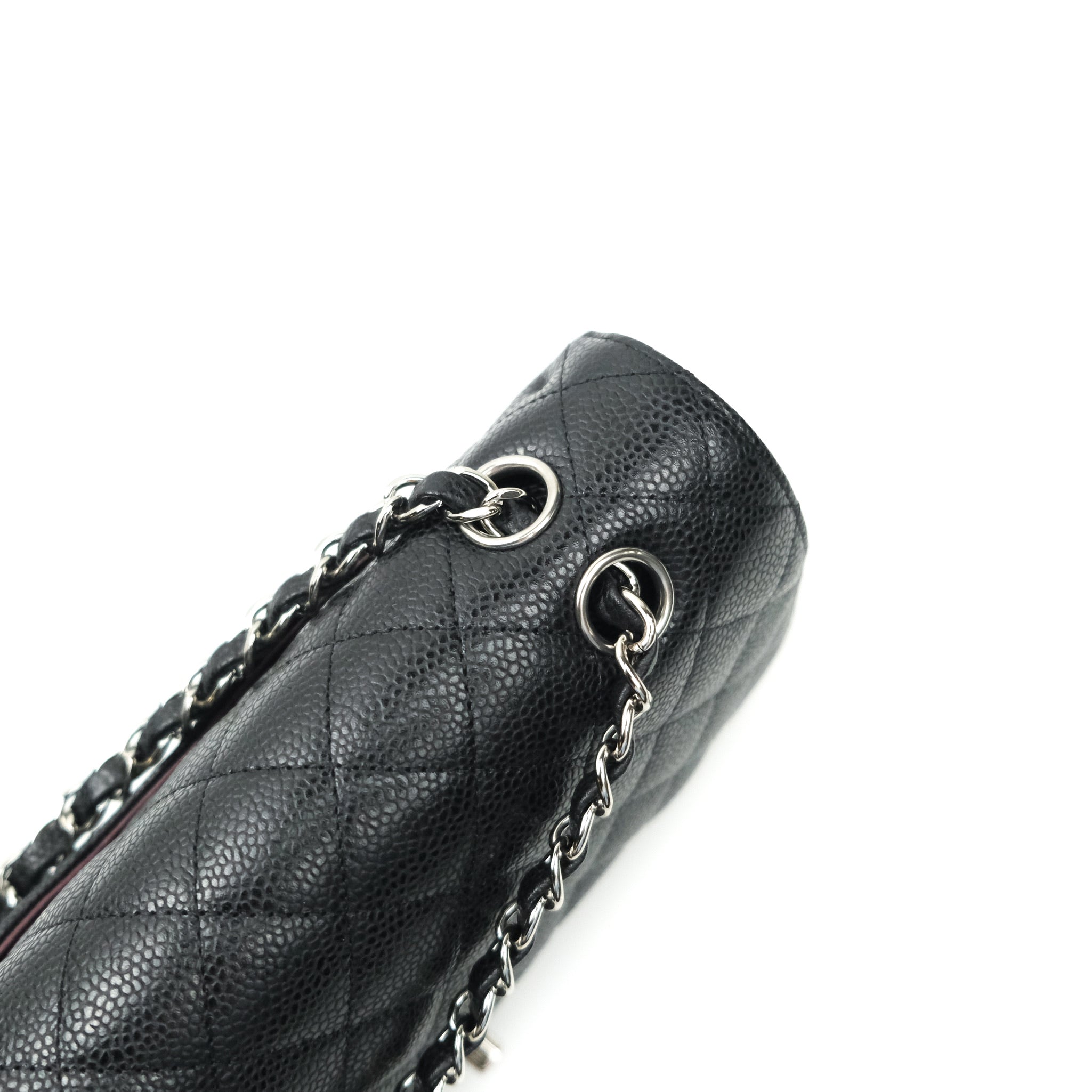 Chanel Classic Medium Double Flap Bag Black Caviar Leather with Silver Hardware - Luxury Shoulder Bag for Women, Perfect for Work, Evening Events & Special Occasions