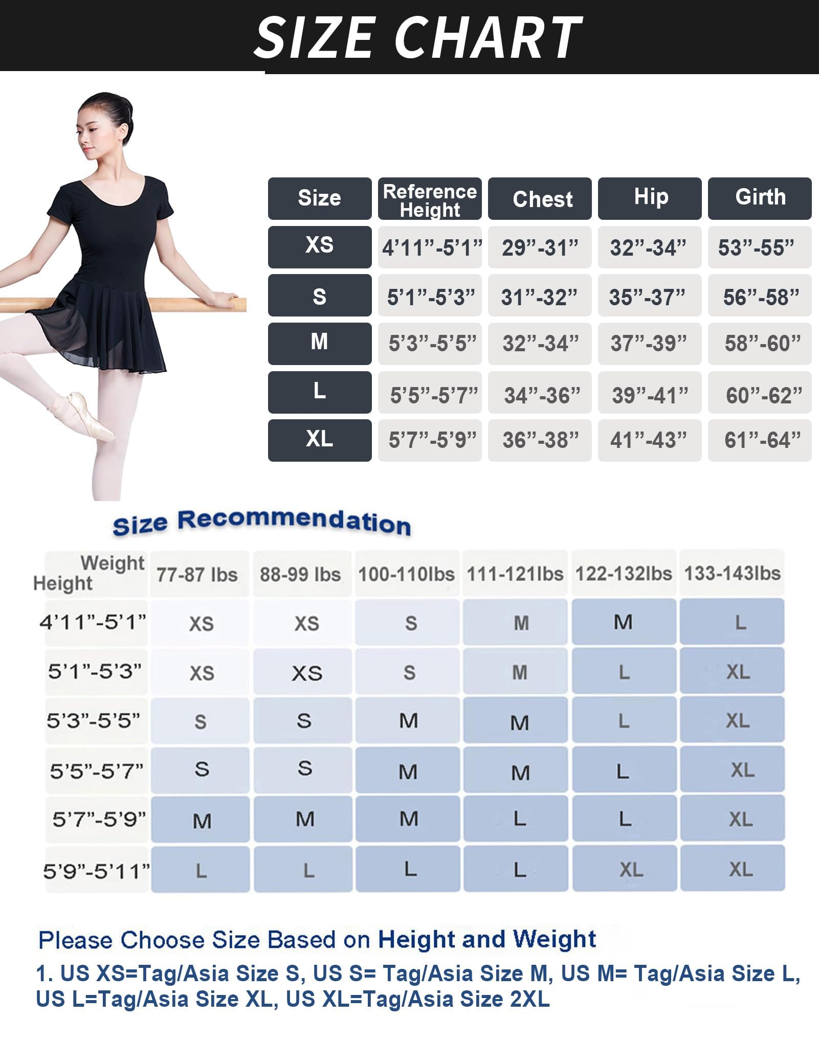 Daydance Women's Cotton Skirted Leotard - Ballet & Aerobics Dance Dress for Adults - Perfect for Ballet Classes, Dance Performances and Gym Workouts