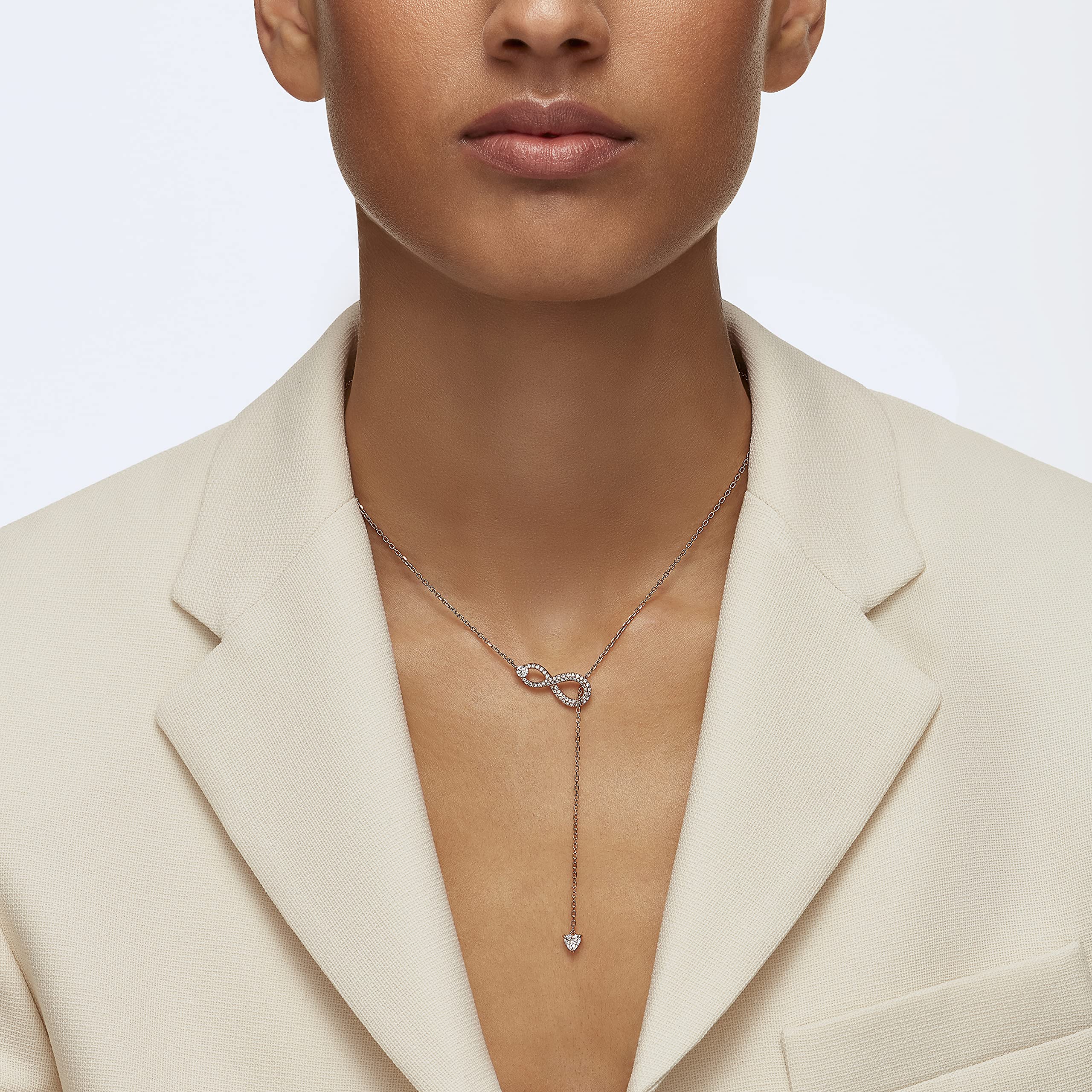 SWAROVSKI Infinity Twist Jewelry Collection - Elegant Bracelets & Necklaces with Rhodium & Rose Gold Finish, Sparkling Clear Crystals | Perfect for Weddings, Anniversaries & Special Occasions