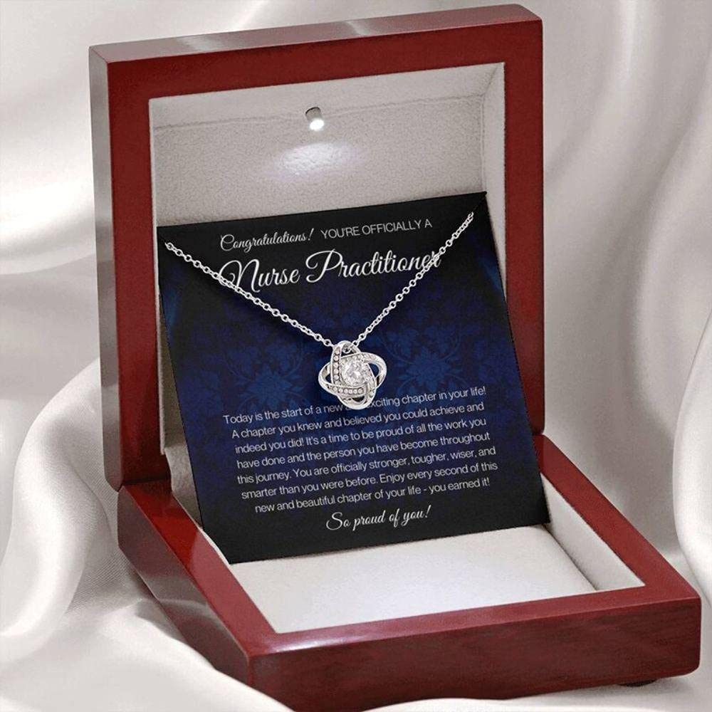 Nurse Practitioner Graduation Necklace - Sterling Silver Jewelry Gift for Nurse Graduation, Birthday, or Special Occasions - Perfect for Celebrating 2022 Graduation Achievements (Standard Box)