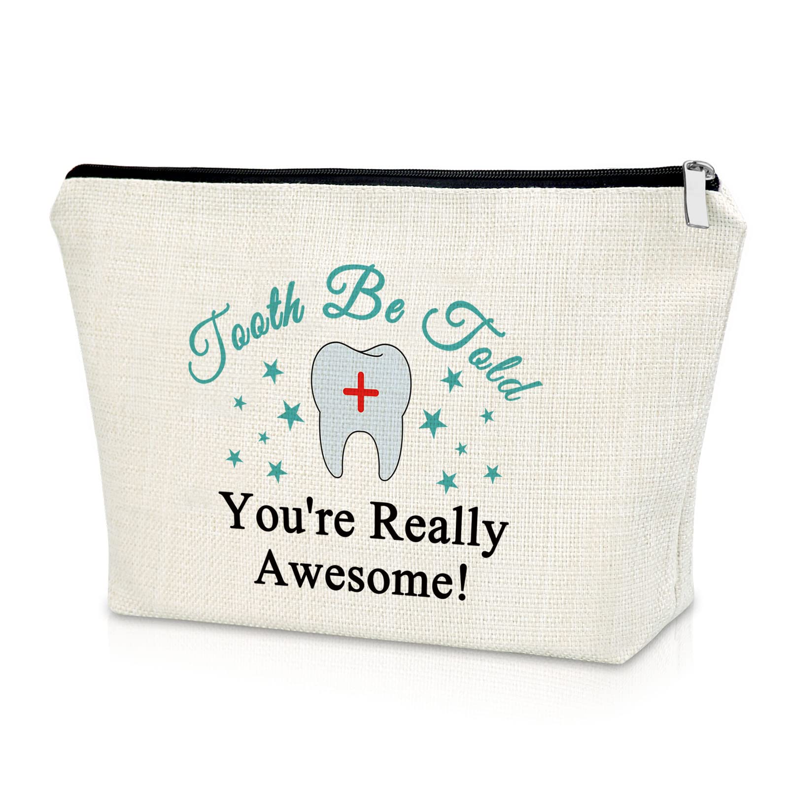 **Sazuwu Makeup Bag for Dental Hygienists - Perfect Gift for Dental Assistants, Dentists, Graduation, Birthday, Christmas & Retirement - Travel Cosmetic Pouch for Women (Great for Work, Travel & Daily Use)**