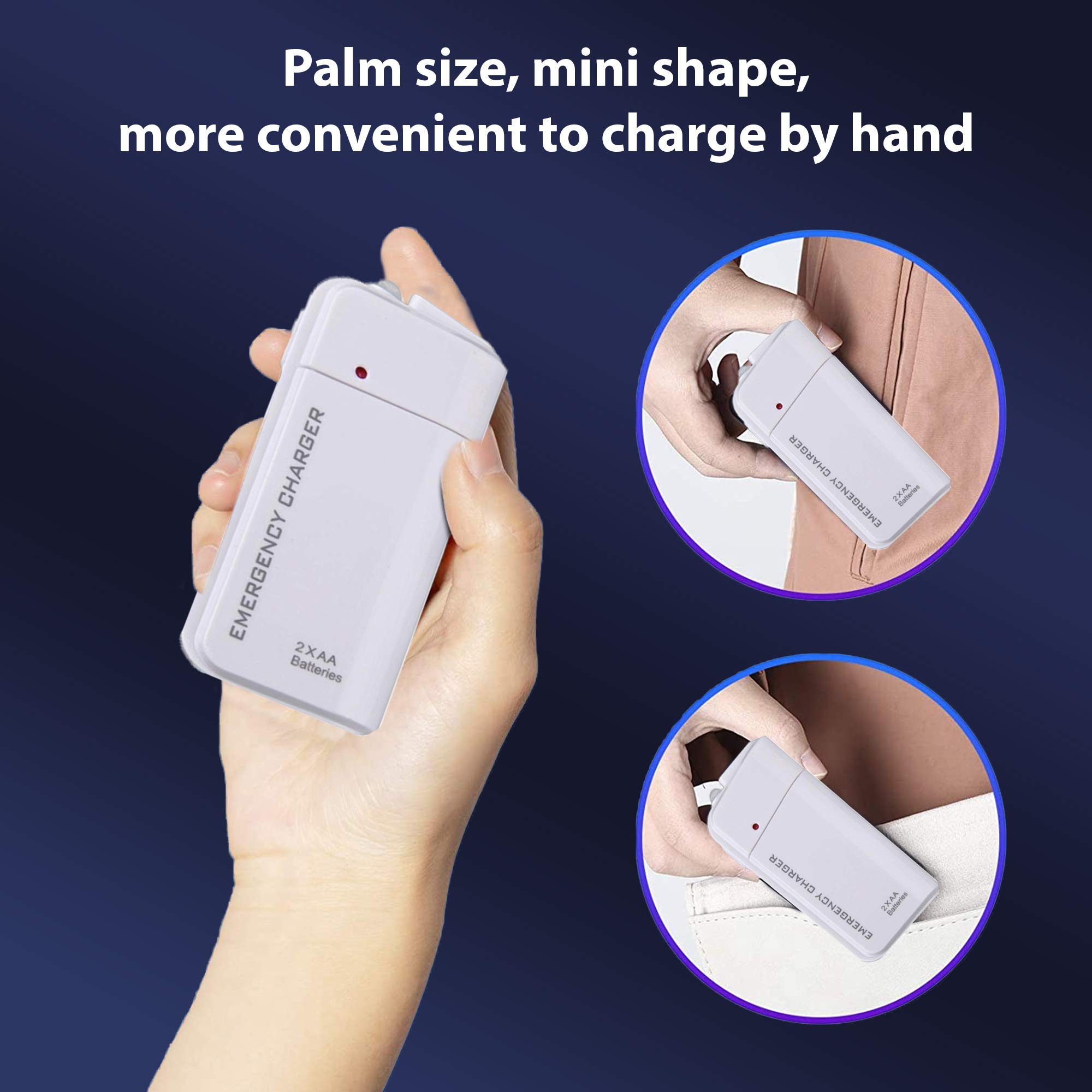 Portable AA Battery Phone Charger for Nokia Lumia 635 - Emergency Power Bank with LED Flashlight (Uses 2 AA Batteries) - Compact & Lightweight Backup Charger for Camping, Hiking, Travel & Power Outages - Perfect for Outdoor Adventures, Emergency Kits & Daily Commute - Use for Road Trips, Blackouts, Backpacking & Emergency Phone Charging [White]