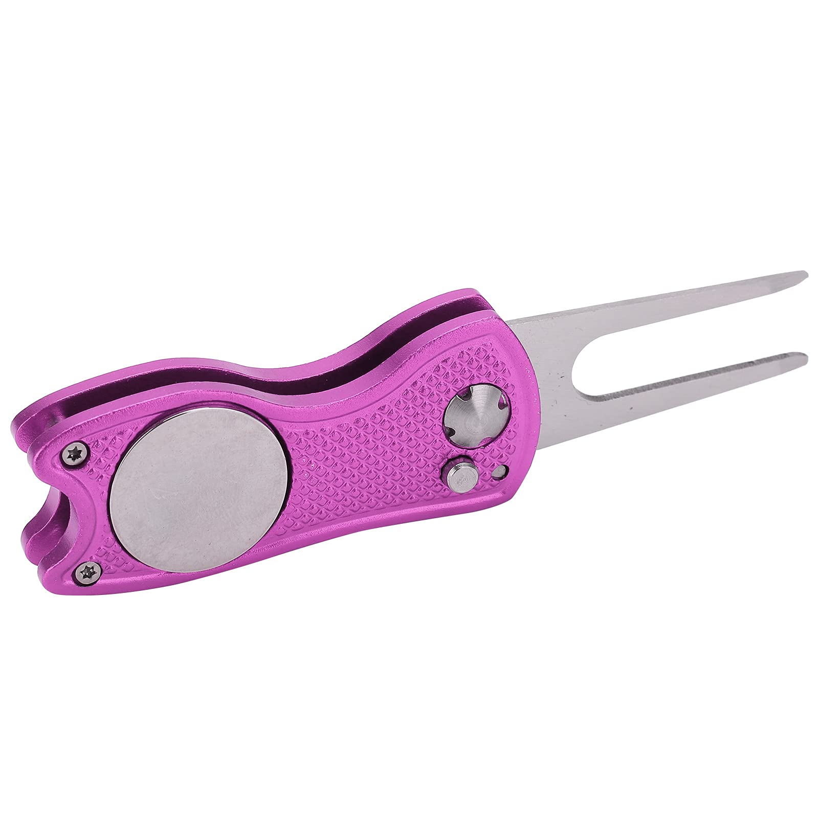 Personalized Stainless Steel Metal Craft Divot Repair Tool with Ball Markers - Pink | Golf Course Accessory for Repairing Turf & Divots