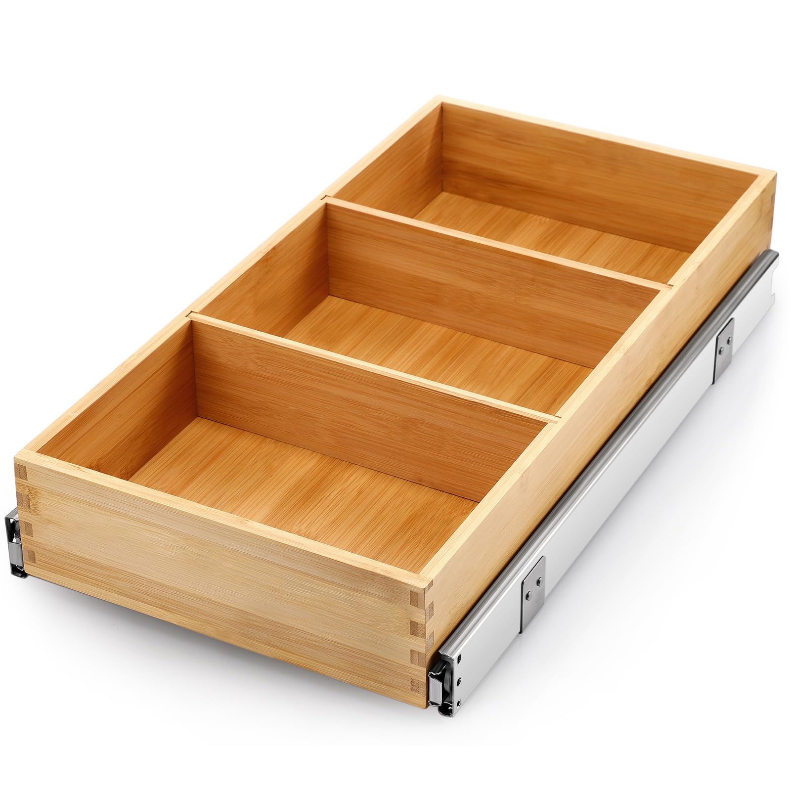 Premium Bamboo Pull-Out Cabinet Organizer - 12