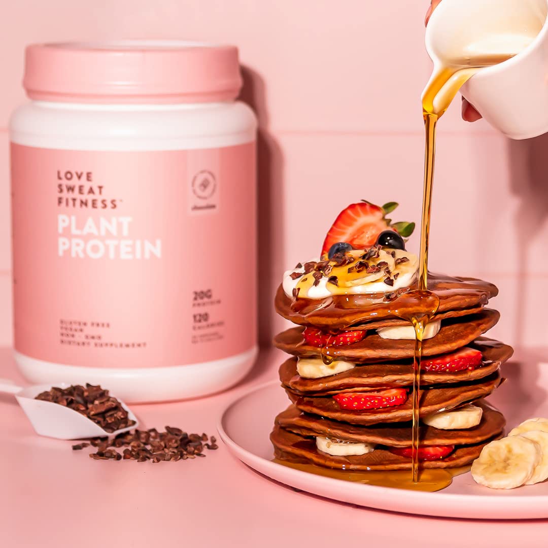 Love Sweat Fitness Organic Plant-Based Protein Powder - Chocolate Flavor, 28 Servings, 20g Protein, Vegan, Gluten Free, Non-GMO | Post-Workout Recovery & Healthy Meal Replacement for Active Lifestyles