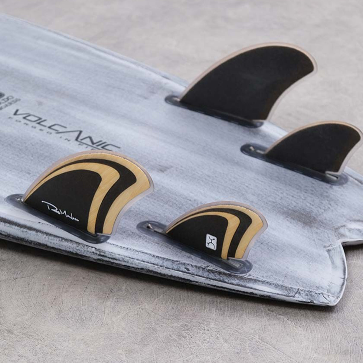 **ENDORFINS QUAD Machado Seaside Quad Fin - Single Tab Bamboo/Black - Compatible with FUTURES Fin Box - Perfect for Surfing, Shortboards, and Performance Waves**