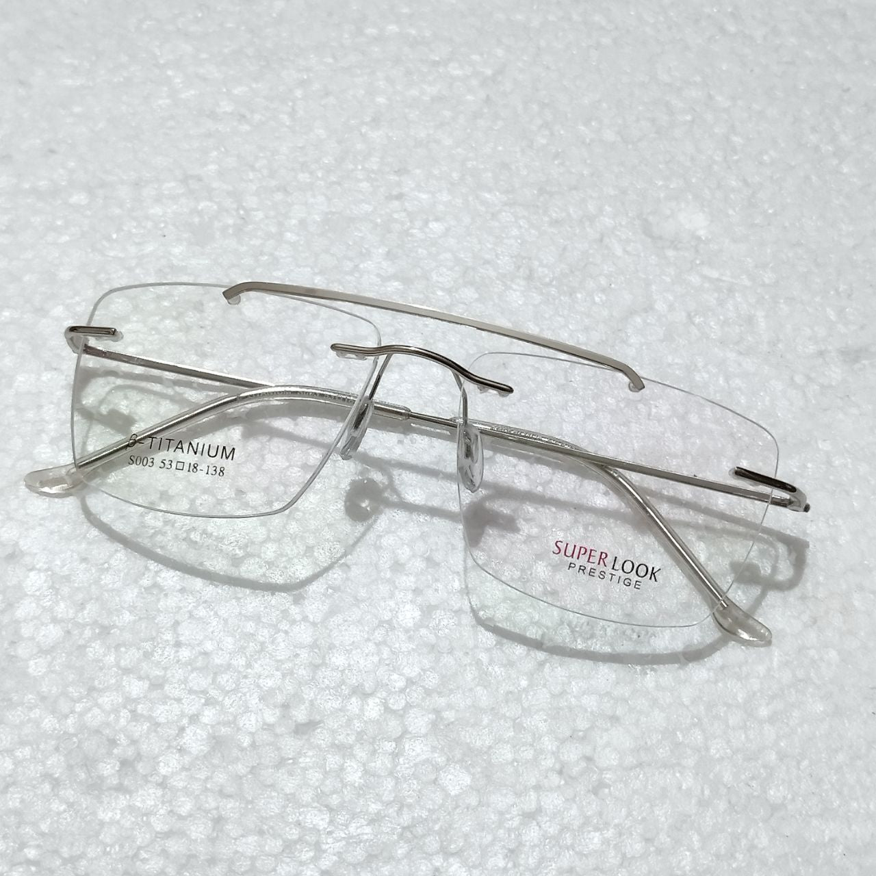 Silver Large Rectangle Rimless Glasses - Lightweight Frameless Eyeglass Frames for Single Vision, Bifocal & Progressive Lenses - Perfect for Reading, Work & Everyday Wear