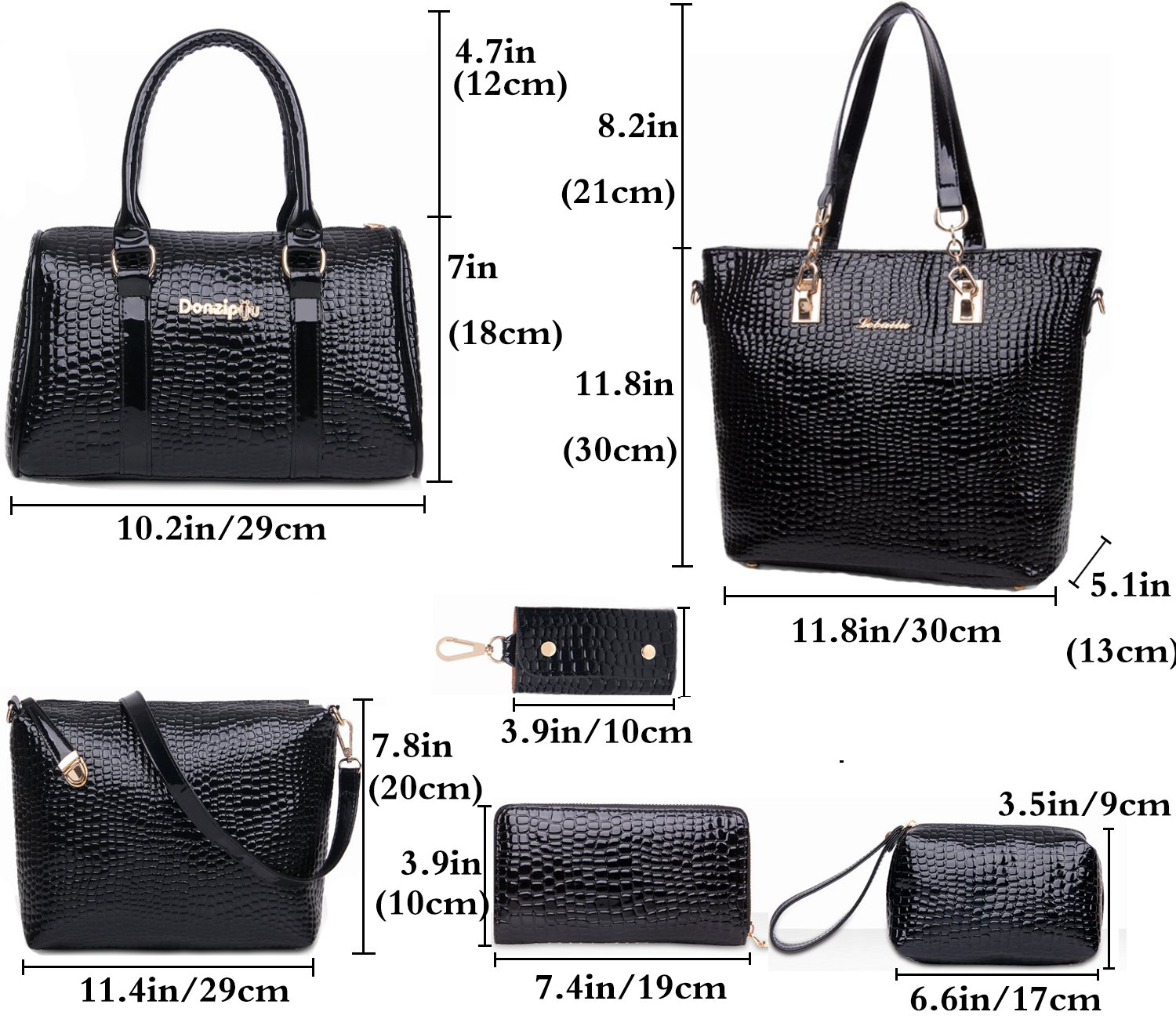 6-Piece Women's Handbag Set - Clutch, Top Handle, Tote, Satchel & Crossbody Bag with Wallet | Perfect for Work, Travel & Everyday Use