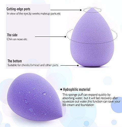 JEKANAZO 6-Piece Makeup Sponge Set - Premium Beauty Blender Combo for Foundation & Liquid Makeup Application (Multicolor) - Perfect for Everyday Makeup, Travel & Professional Use
