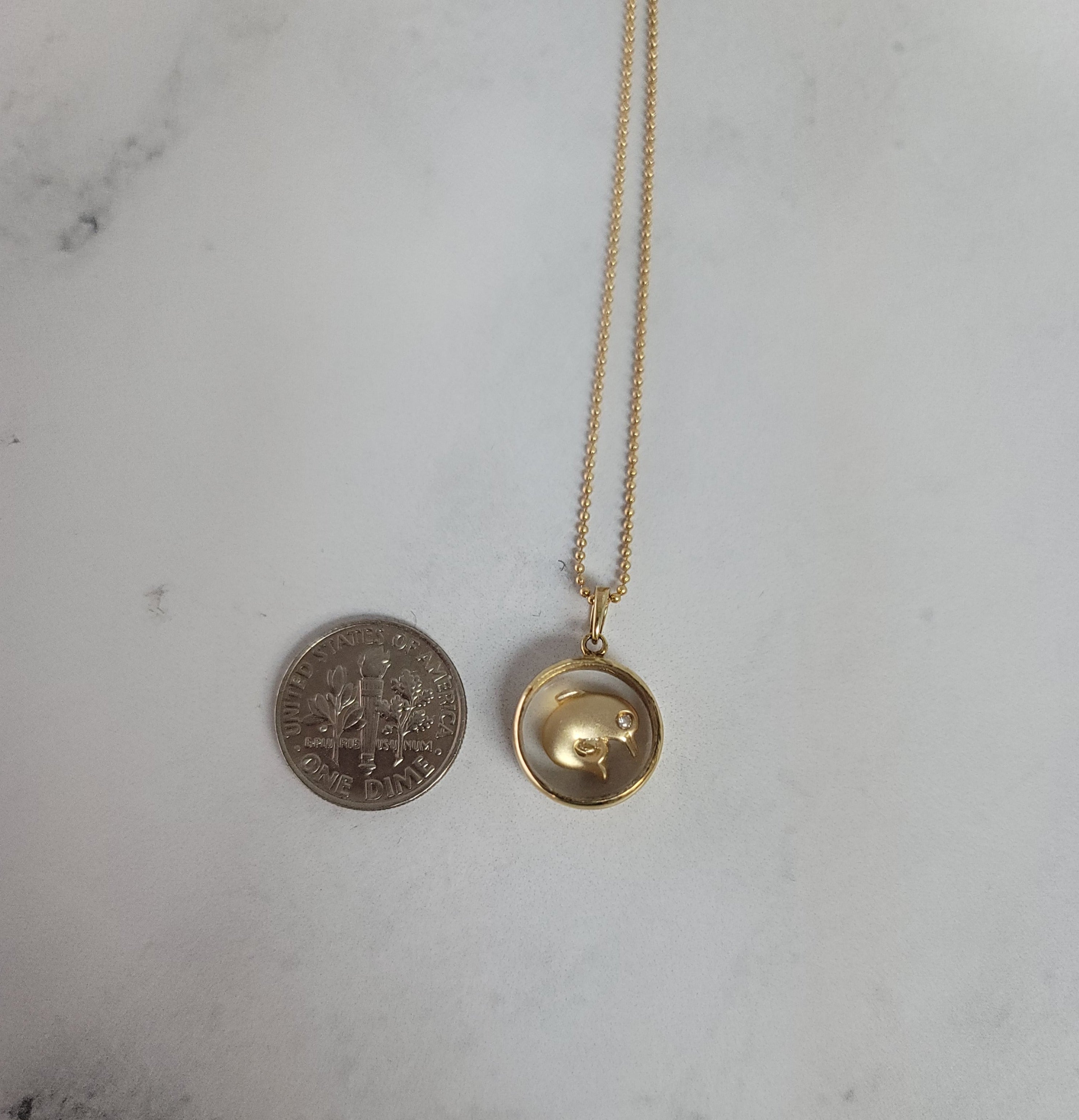 14K Yellow Gold Baby Dolphin Necklace - Elegant & Dainty Jewelry for Women & Girls - Perfect for Birthdays, Gifts & Everyday Wear