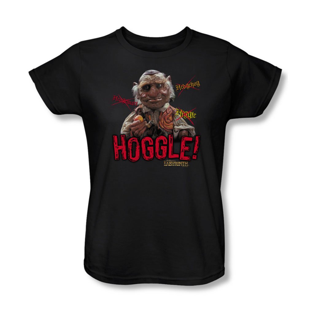 The Labyrinth - Hoggle Women's Black Graphic T-Shirt | Vintage Movie Tee for Fans | Casual Wear & Cosplay