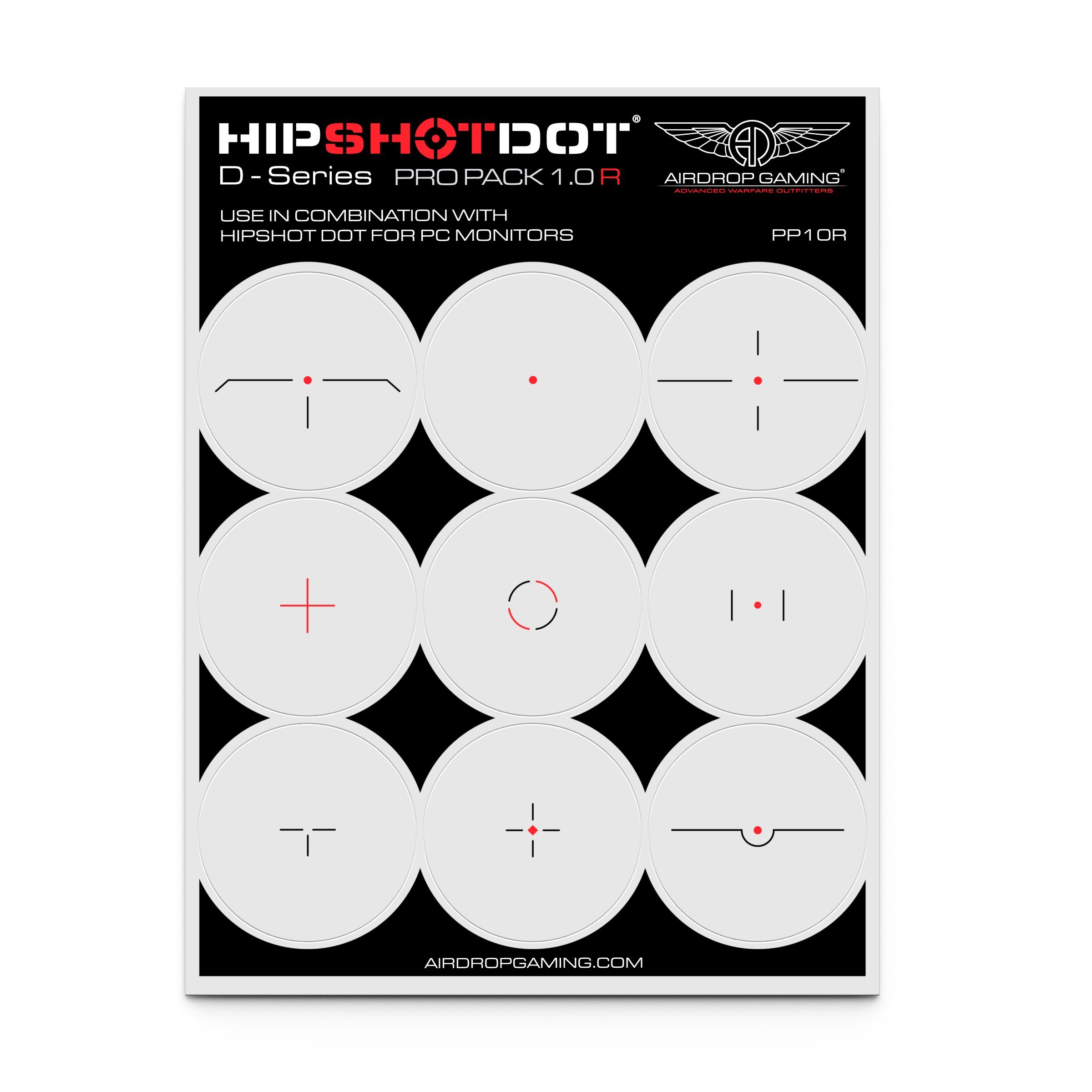 HipShotDot D-Series Pro Pack - Reusable Transparent Gaming Aim Sight Decals for FPS Games - Compatible with PC, Xbox & PlayStation (1.0 Red) - Perfect for Call of Duty, Fortnite & Apex Legends on TV & Monitor Screens