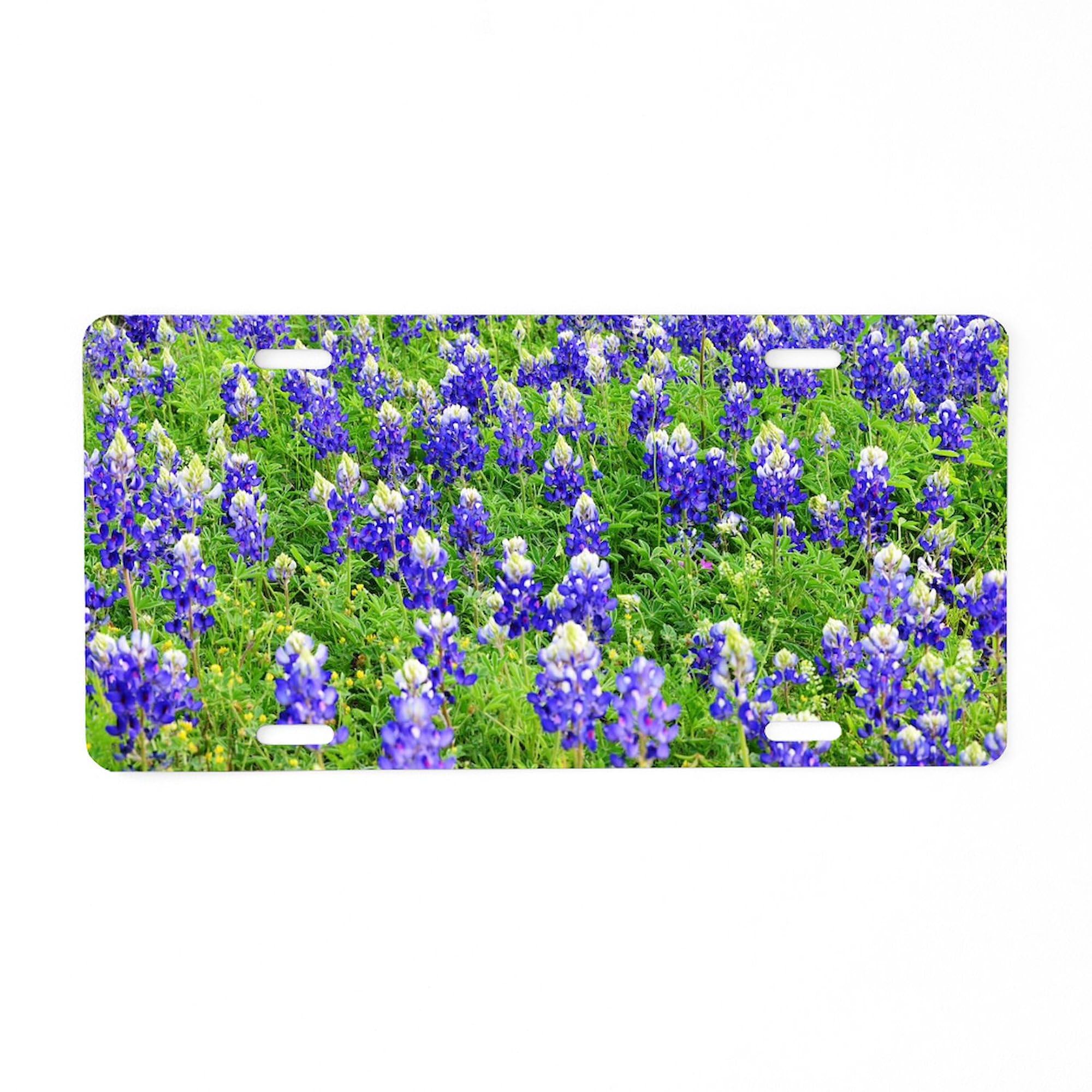 Bluebonnets Flower Car Aluminum License Plate - Custom Front Vanity Tag for Cars, Trucks & Vans - Perfect for Texas Pride & Road Trips