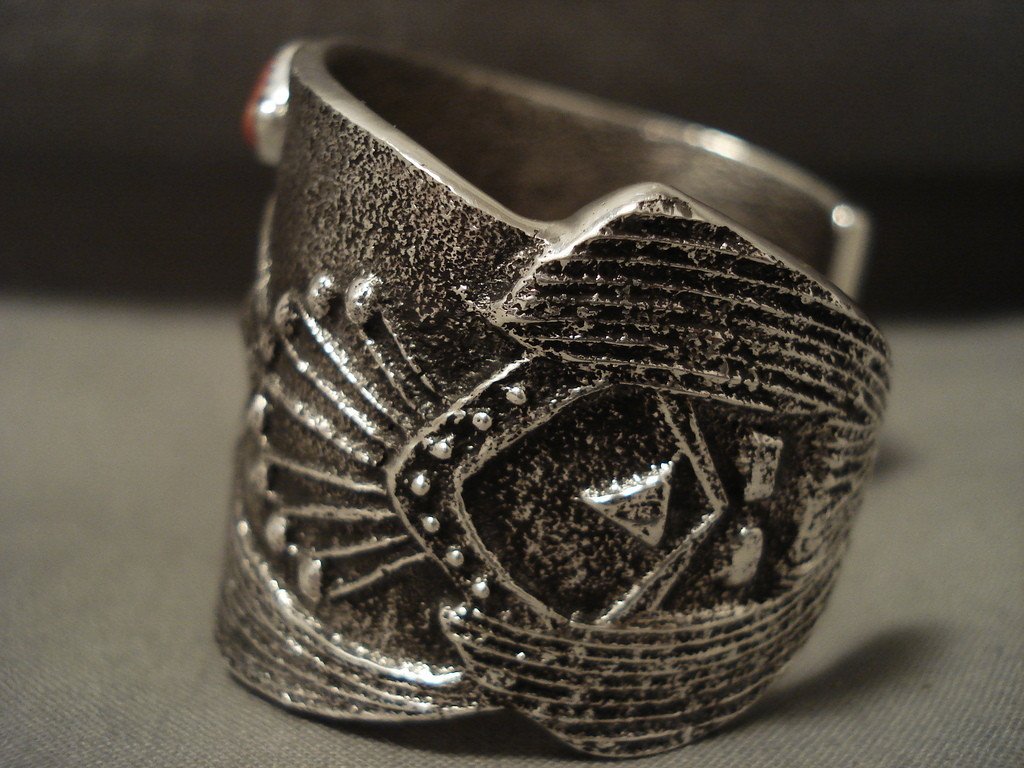 115 Gram Navajo 'Maiden Cuff' Sterling Silver Native American Jewelry - Handcrafted Tufa Cast Coral Bracelet for Women, Southwest Style Boho Accessory | Perfect for Festivals, Weddings & Special Occasions