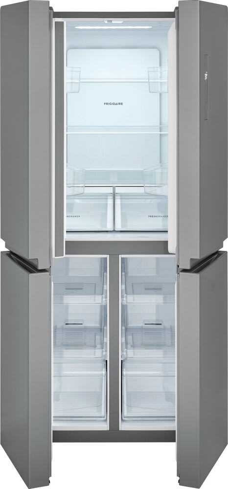 Frigidaire 33 Inch Wide Counter Depth 4-Door Refrigerator FRQG1721AV - Stainless Steel French Door Fridge for Modern Kitchen & Open Floor Plans