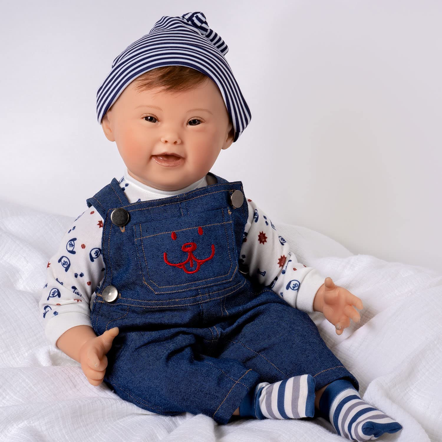 21 Inch Realistic Reborn Baby Boy Doll with Rooted Hair - Down Syndrome Awareness Lifelike Toddler Doll (Noah) 6-Piece Gift Set for Kids Ages 3+ | Perfect for Playtime, Collecting & Special Needs Education