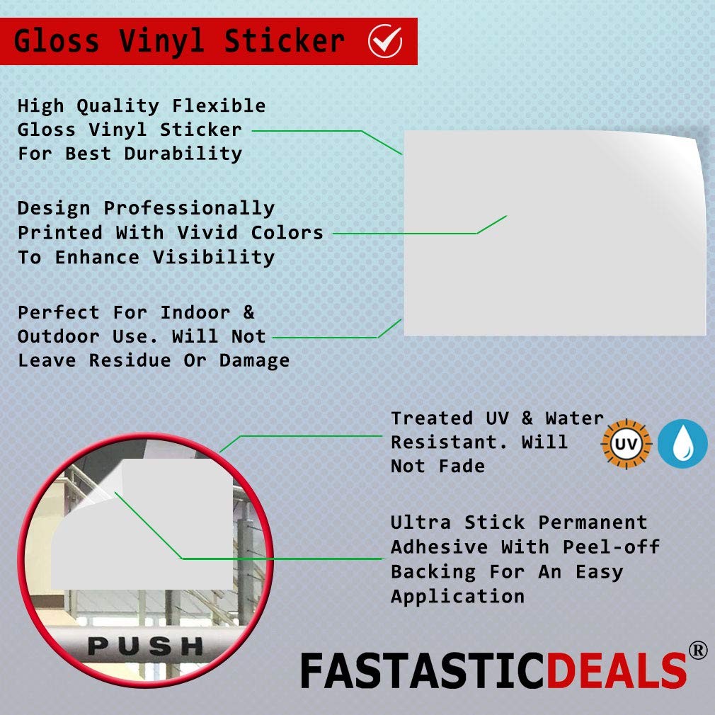Vinyl Safety Decal Stickers for Restaurants & Food Trucks - 12x8 Inches