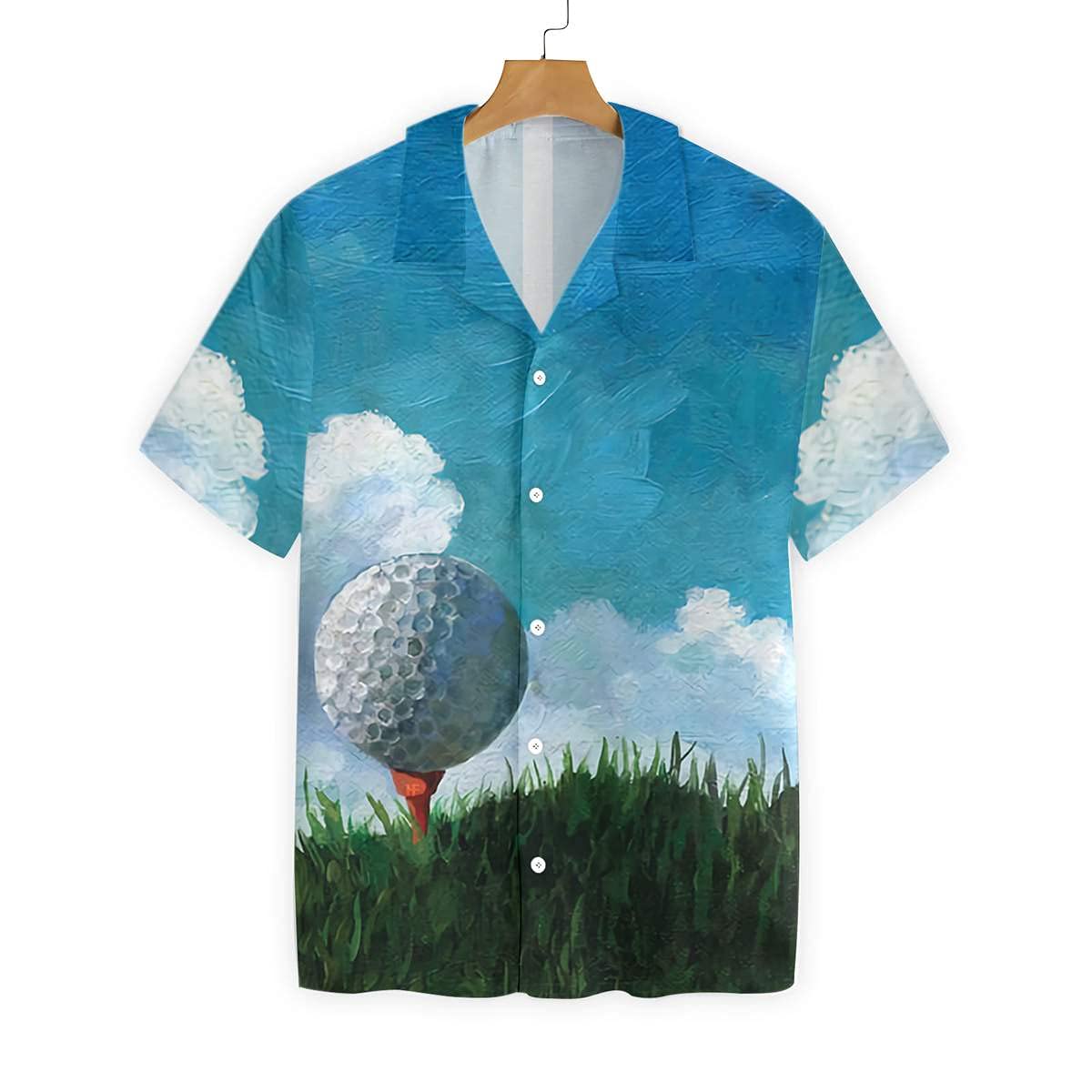 HYPERFAVOR Men's Golf Shirts - Stylish Golf Ball Print Hawaiian Shirt for Men - Breathable & Comfortable Golf Apparel - Perfect for Golf Outings, Beach Vacations & Summer Casual Wear
