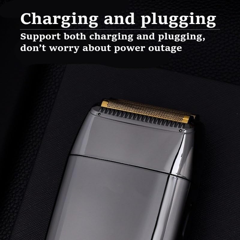Professional Electric Razor for Men - Rechargeable USB Shaver with Metal Housing, Cordless Beard Trimmer & Shaving Machine (Silvery) - Perfect for Travel, Home & Office Grooming