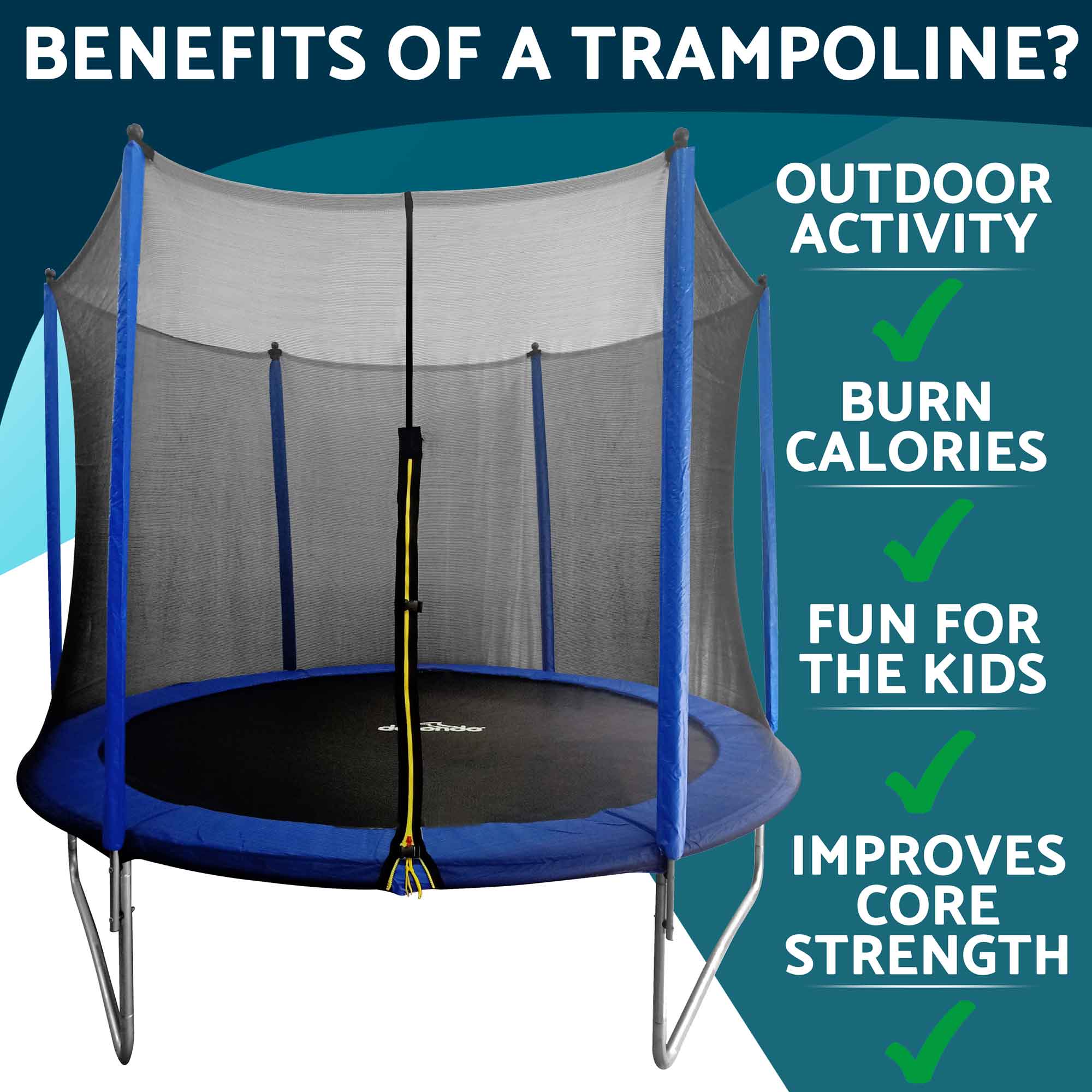 10ft Heavy Duty Outdoor Trampoline for Kids with Safety Enclosure Net - Durable Bounce Mat & Weather-Resistant Frame - Perfect for Backyard Fun, Exercise & Family Outdoor Activities (Model DL68)