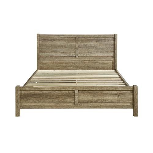 Solid Oak Wooden Double Bed Frame - Queen Size, Natural Finish | Sturdy & Elegant Bedroom Furniture for Master Bedroom or Guest Room