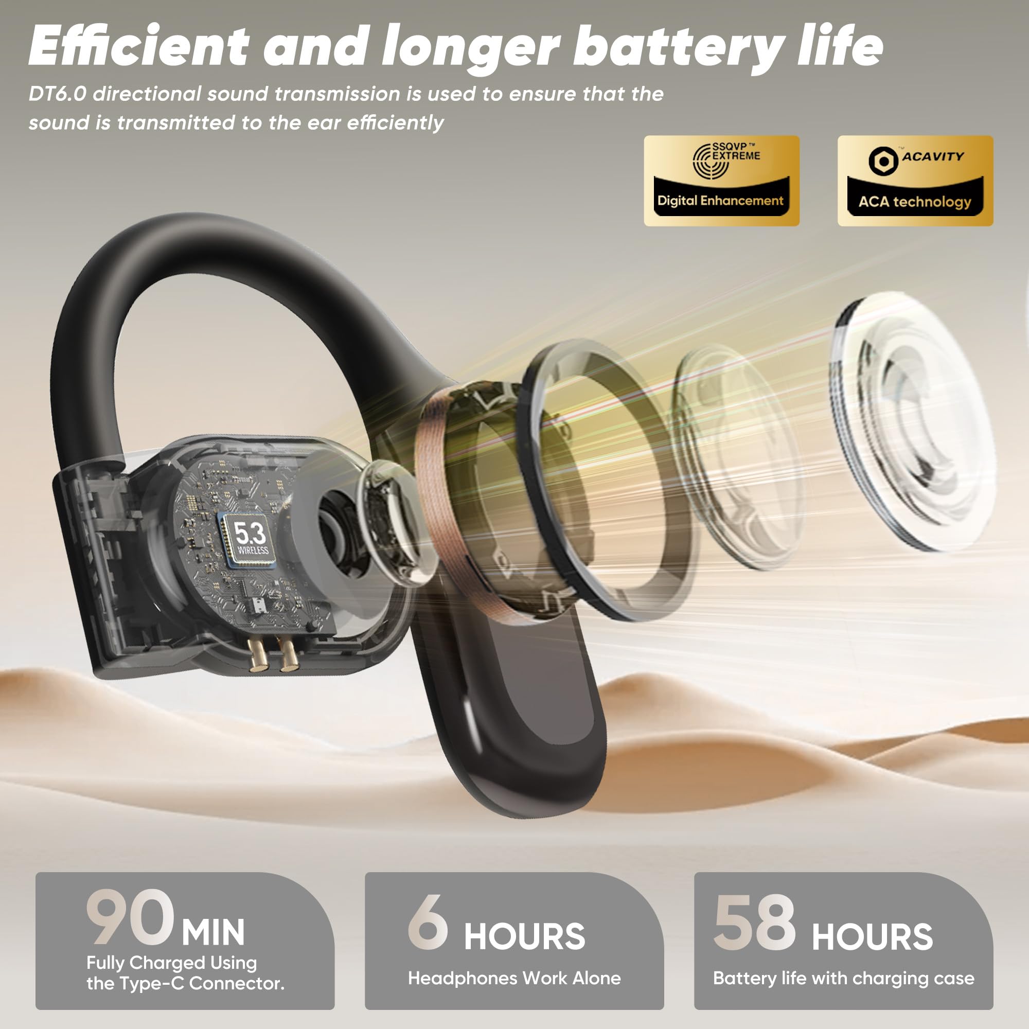AI Language Translation Earbuds - 144 Languages Real-Time Two-Way Translator with HD Sound | Wireless OWS Earbuds for iOS & Android | Perfect for Travel, Business Meetings & Language Learning