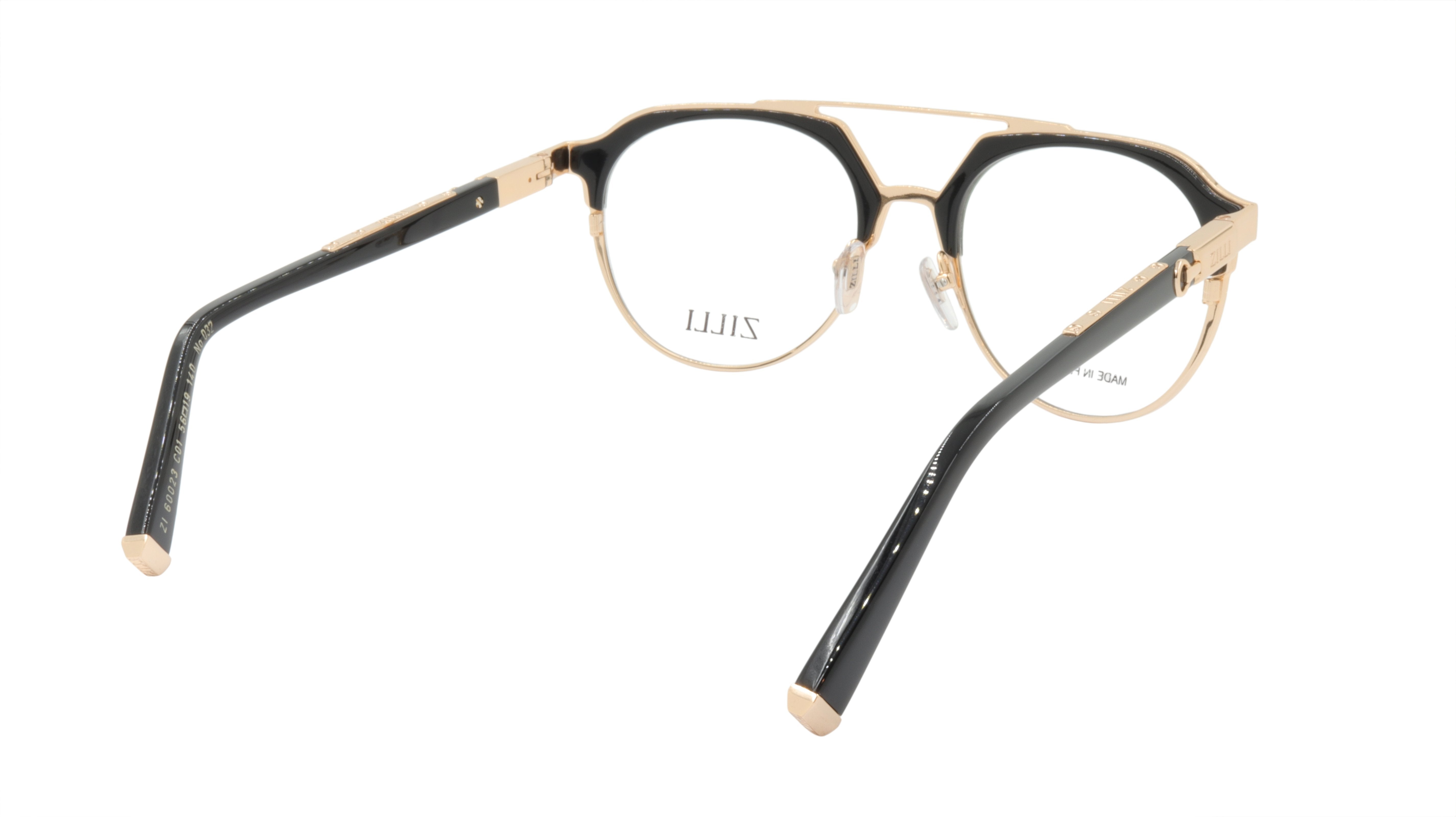 Premium ZILLI Eyeglasses Frame - Titanium & Acetate Leather - Handcrafted in France (Model ZI 60023 C01) - Perfect for Business, Reading & Fashion Accessories