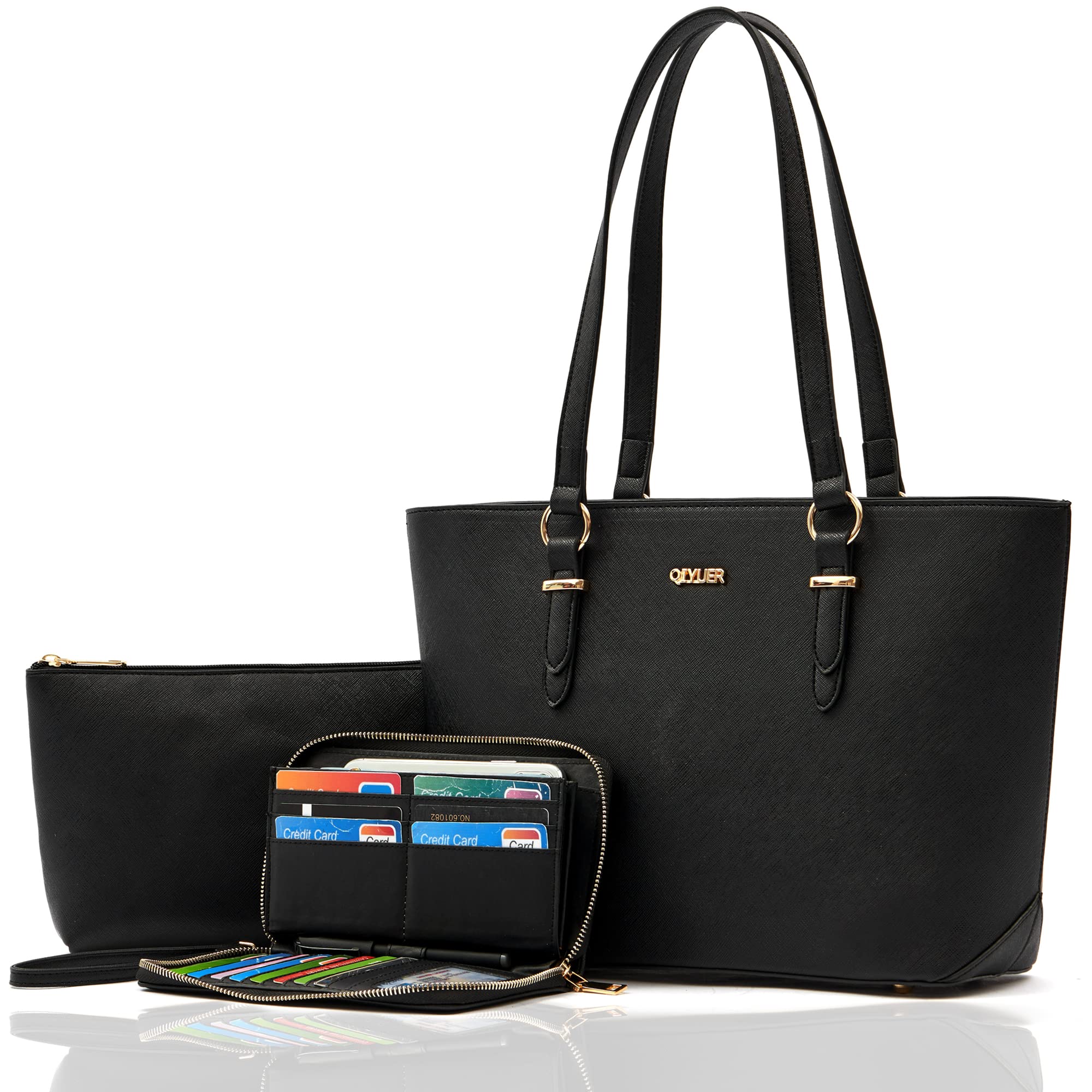 Stylish Women's Purses and Wallets Set - Professional Work Tote Satchel Handbag with Shoulder Bag & Top Handle - Matching Wallet Combo for Office, Travel & Daily Use