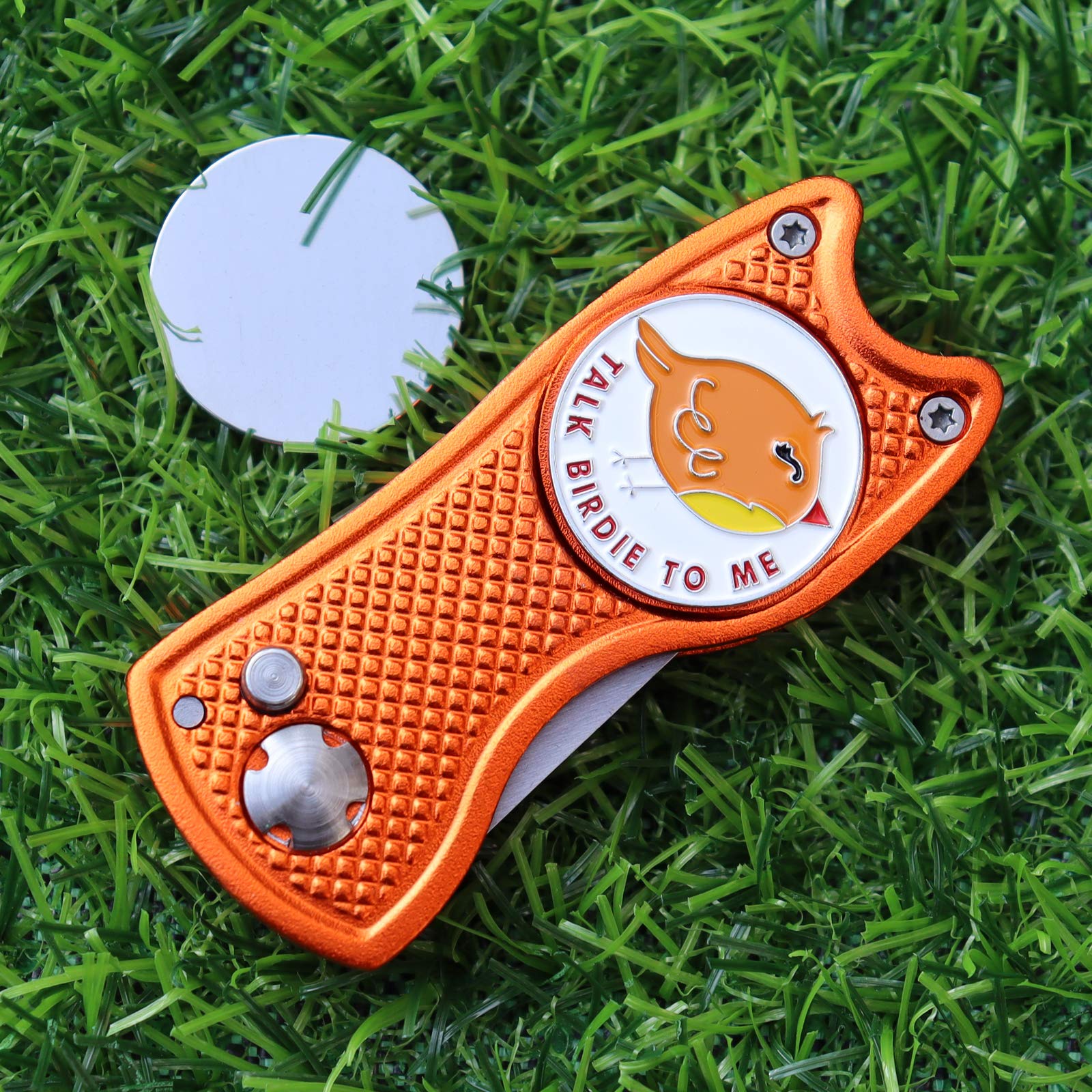 Foldable Golf Divot Repair Tool & Ball Marker Set - Premium Stainless Steel Golf Accessories for Course & Practice | Perfect Gift for Golfers