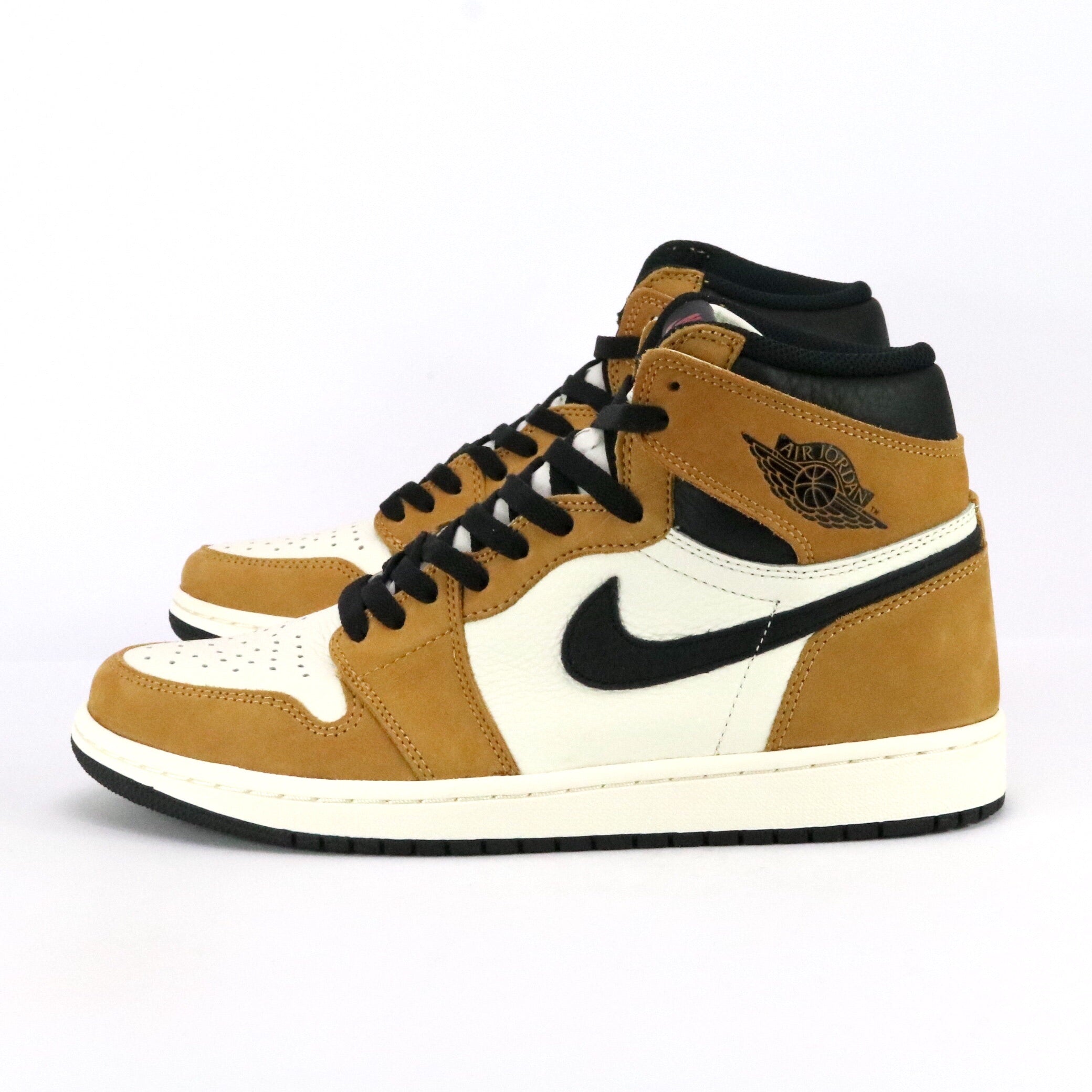Air Jordan 1 Retro High OG 'Rookie of The Year' 2018 Sneakers - Golden Harvest & Black Sail Colorway - Perfect for Basketball, Streetwear & Sneaker Collection