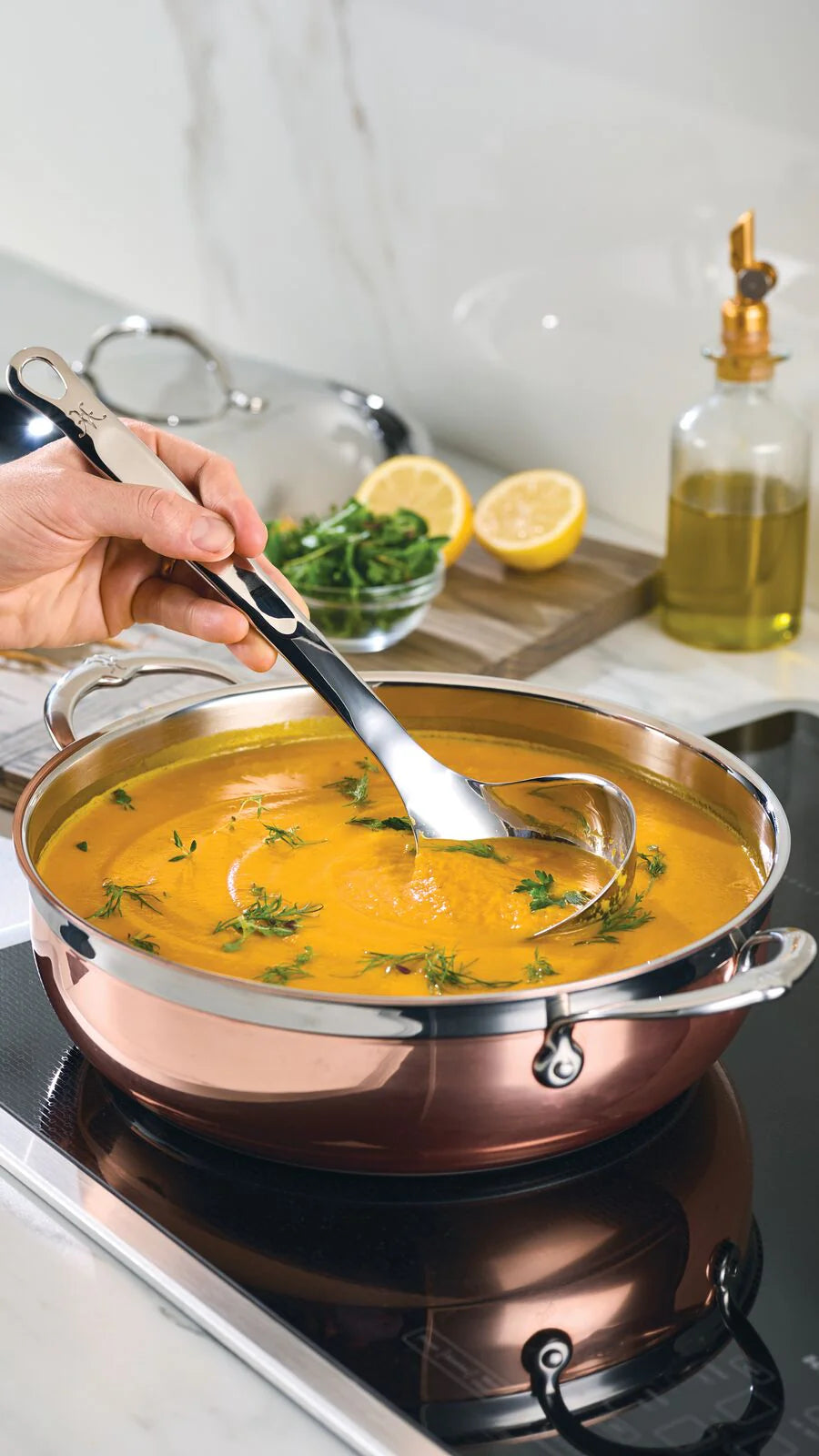 Hestan Provisions 5oz Stainless Steel Ladle - Durable Kitchen Utensil for Cooking, Serving Soup & Sauces - Perfect for Home & Restaurant Use
