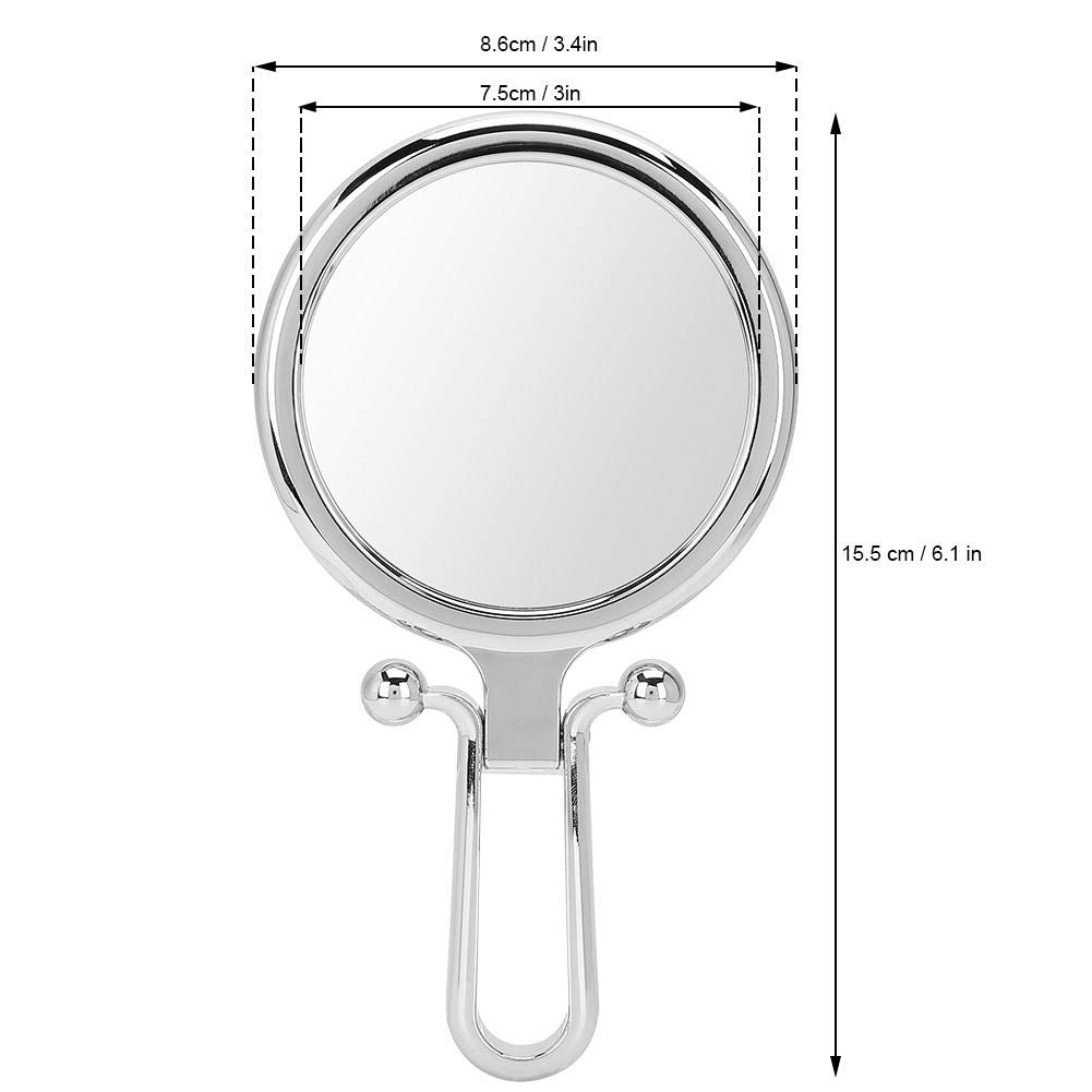 Zetiling 5X Magnifying Makeup Mirror - Double Sided Folding Handheld Mirror with Adjustable Stand for Cosmetic, Shaving & Eyebrow Grooming | Perfect for Home Vanity, Bathroom, Travel & Portable Use