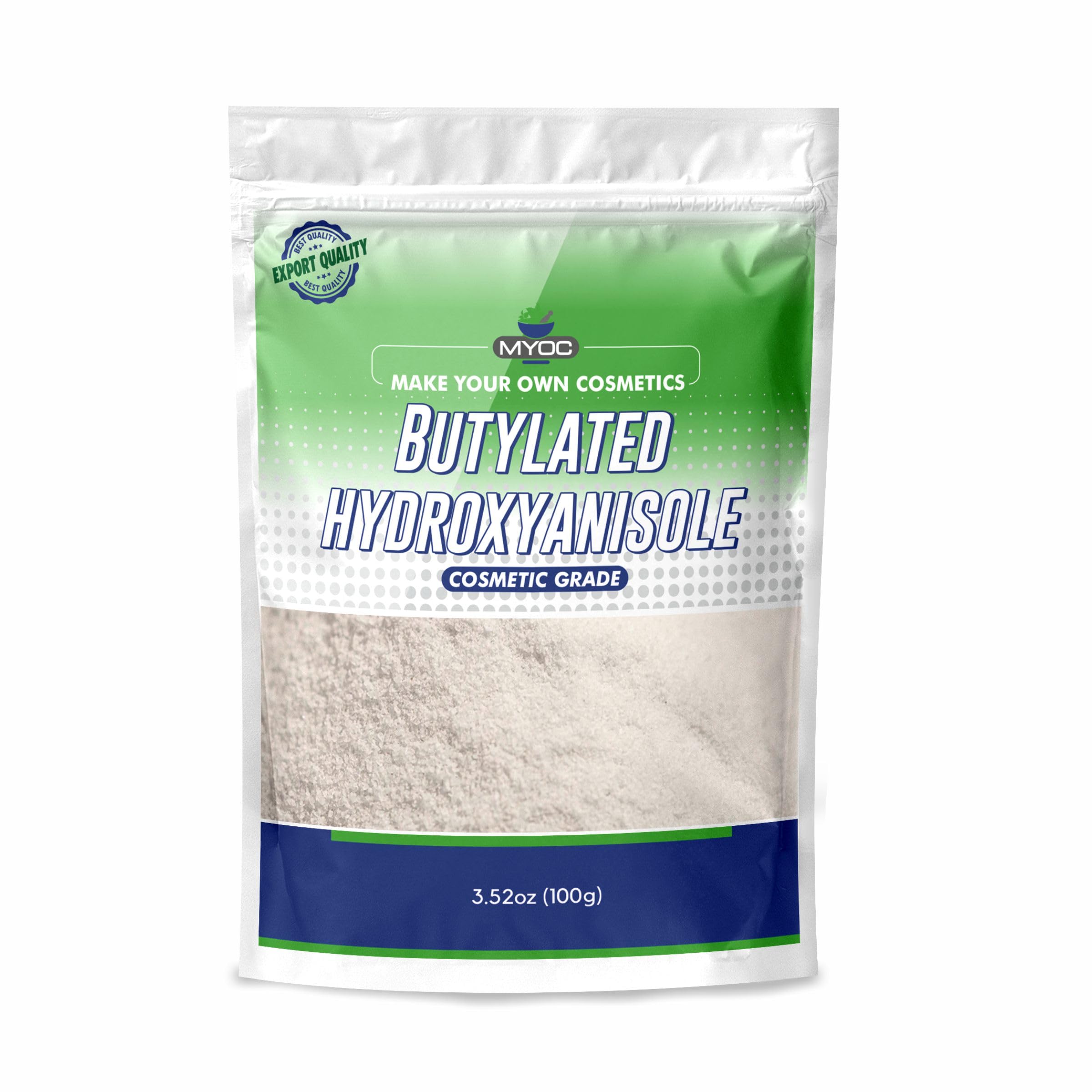 MYOC BHA - 100gm Pure Beta Hydroxy Acid Powder for Exfoliating, Toners, Serums, Cleansers, Body Wash & Skincare Solutions | Non-GMO, Paraben & Sulfate Free | Perfect for Acne Treatment & Pore Refining
