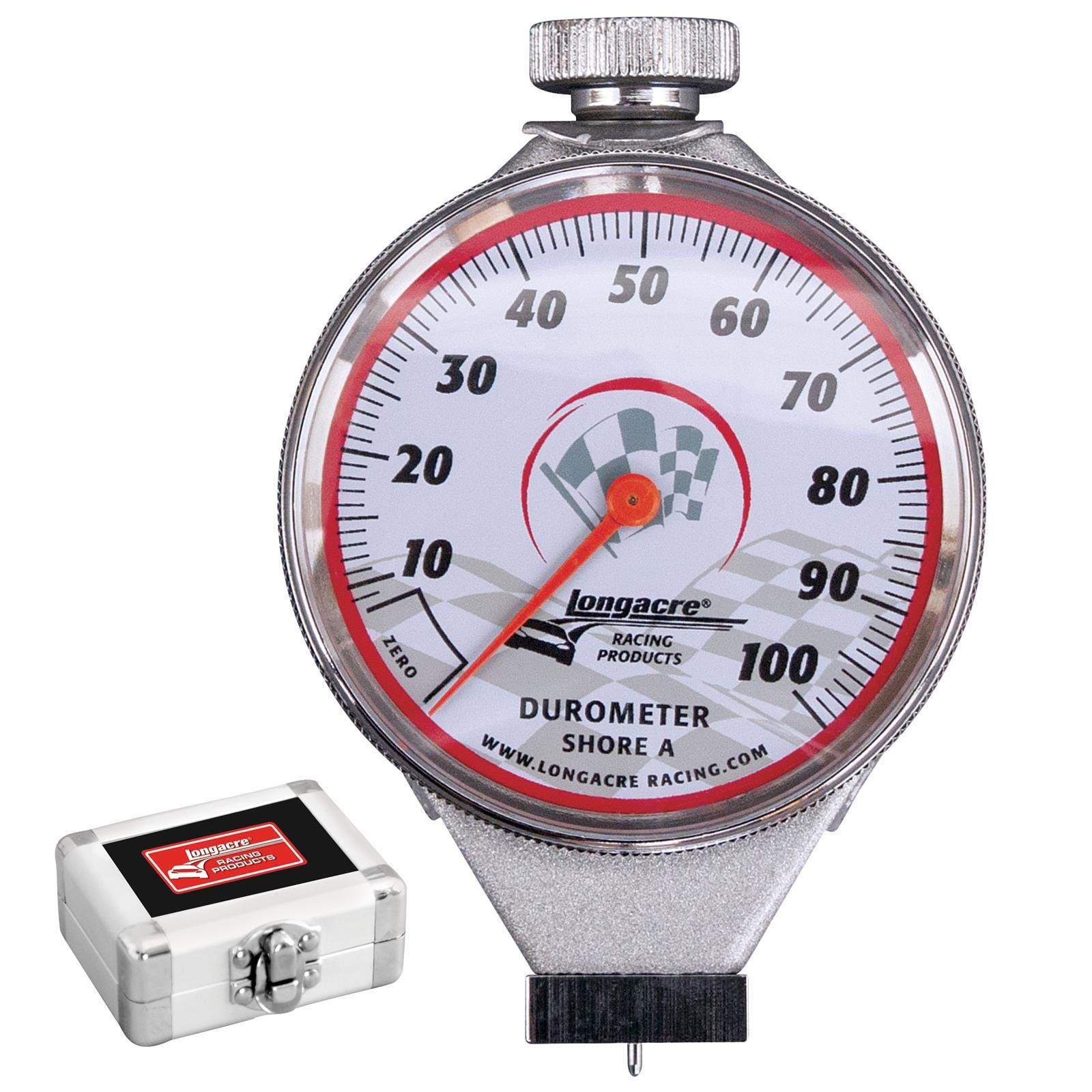 Longacre 52-50546 Deluxe Tire Durometer with Storage Case - Premium Tire Hardness Tester for Racing, Motorcycles & Bikes - Perfect for Track Days, Performance Tuning & Tire Maintenance