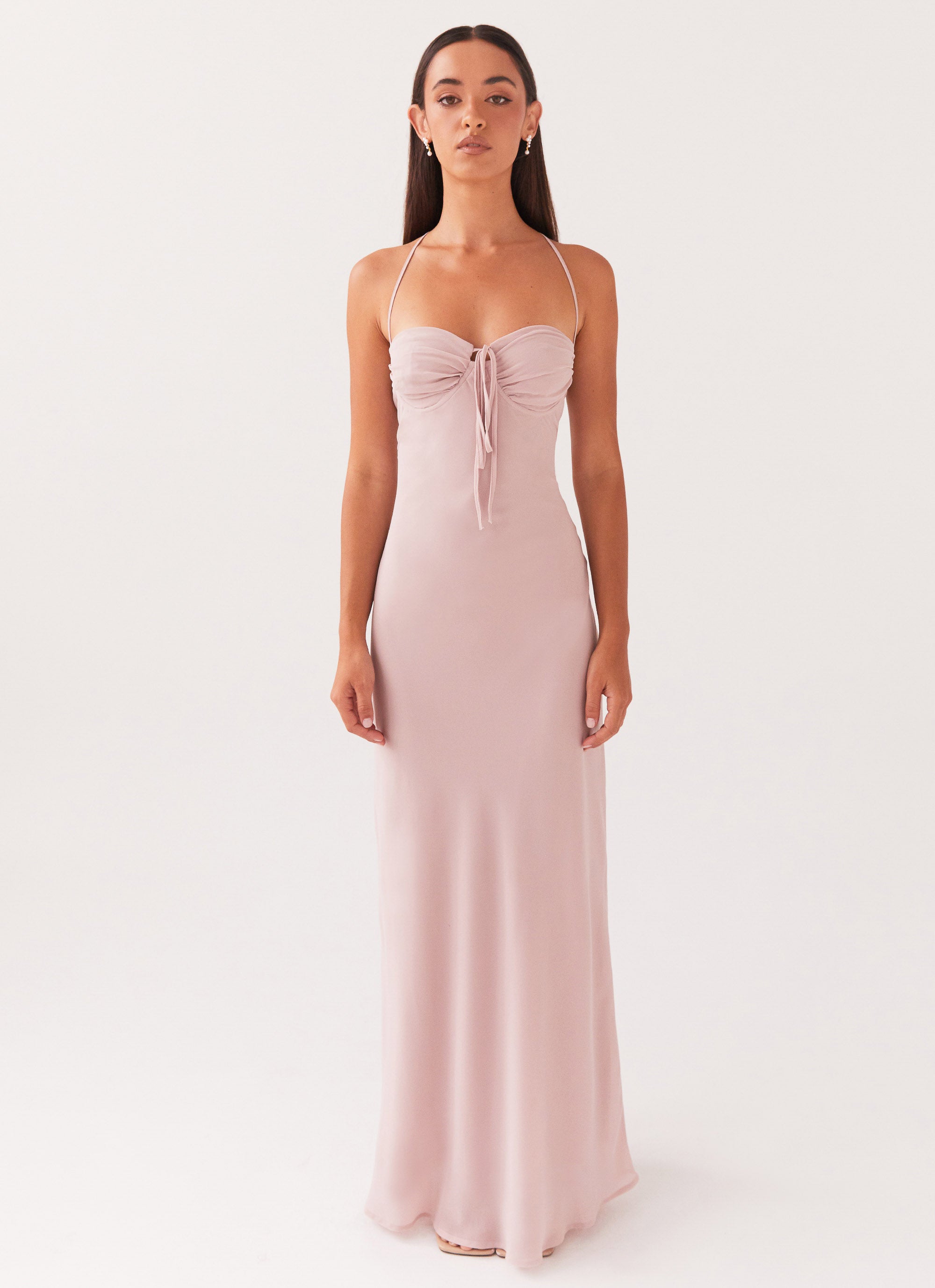 Aveline Maxi Dress in Mauve - Flowy Long Summer Dress for Women, Beach Wedding, Vacation & Boho Outfit